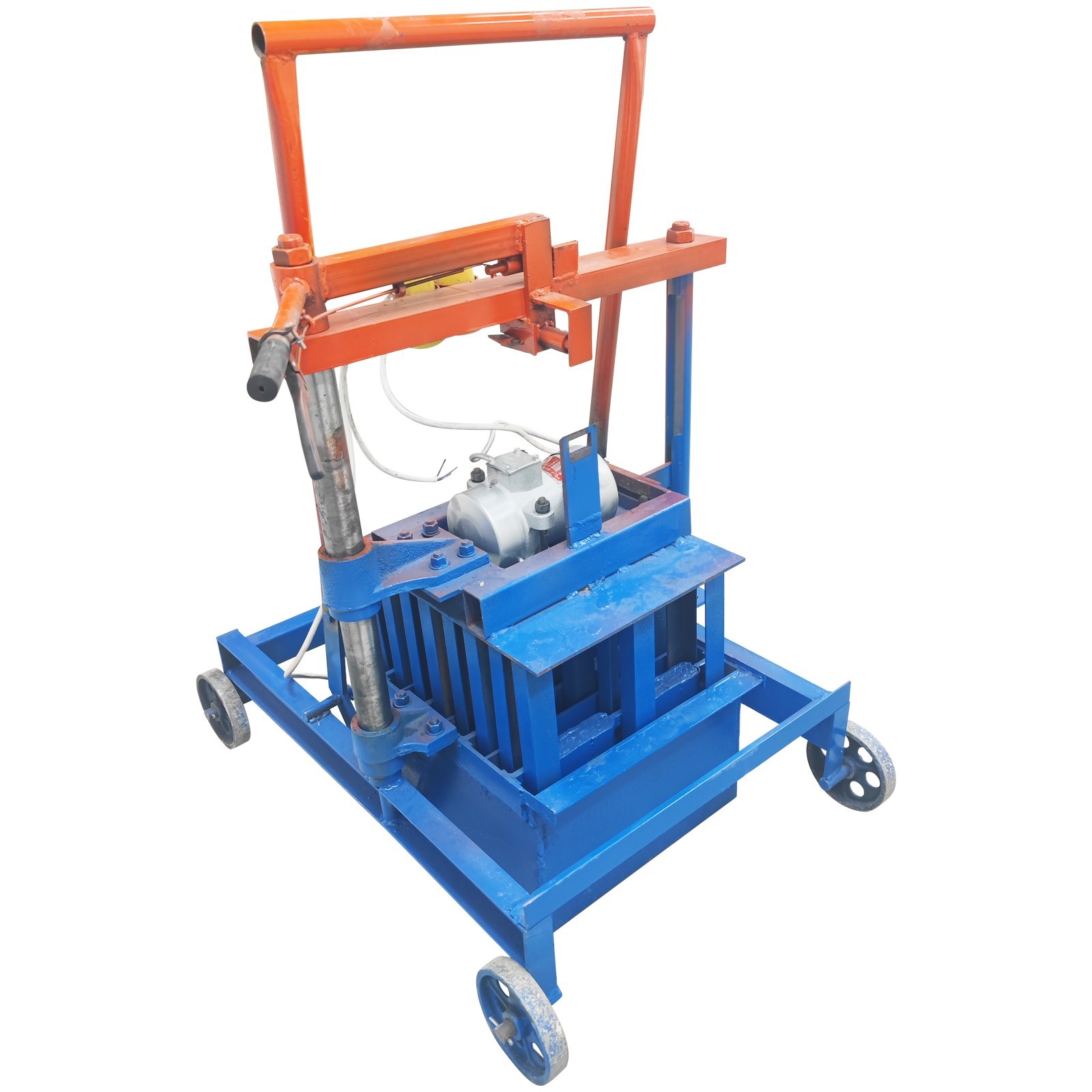 220V Concrete Brick Machine Block Maker On-Site Hollow 4 Holes 400x100x200mm