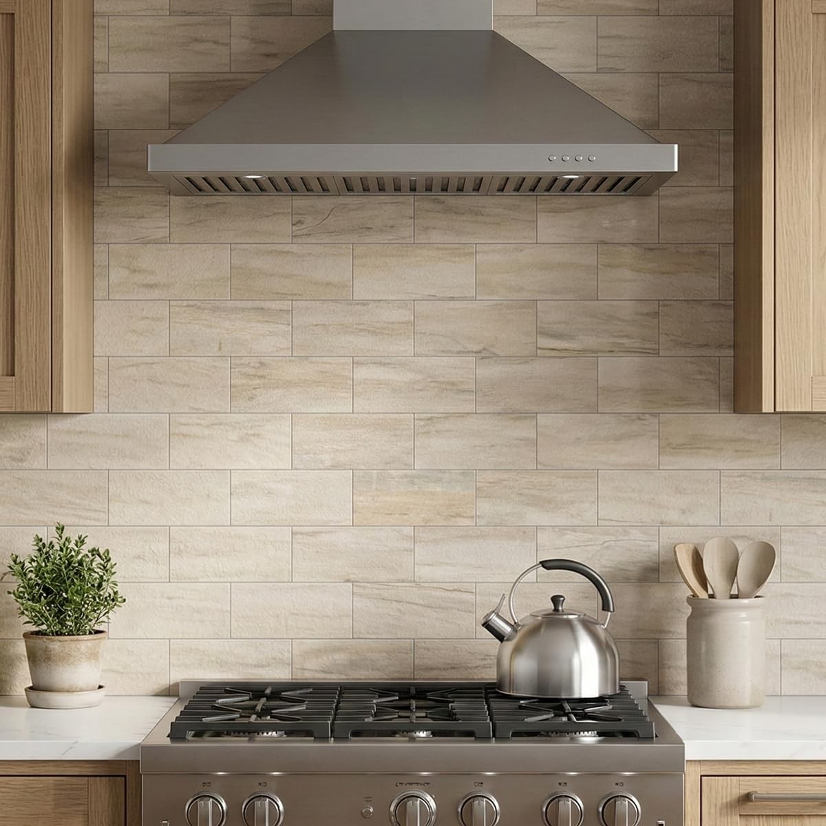 Oyasimi 20 Sheets Warm Beige Pvc Subway Tiles Peel And Stick Backsplash12Heat