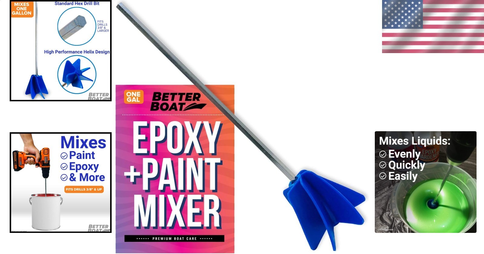 Paint Mixer Drill Attachment, Epoxy Resin Stirrer Paddle for Quart Gallon