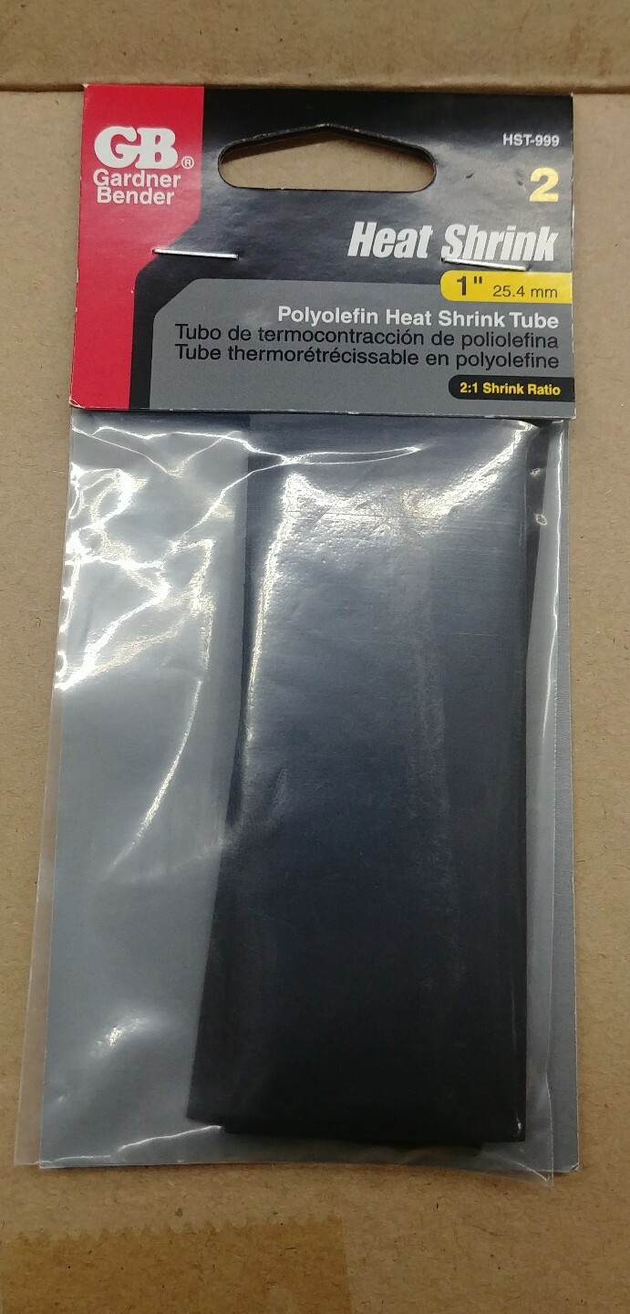 Gardner Bender HST-999 1″ Polyolefin Heat Shrink Tubing 2pk. NEW