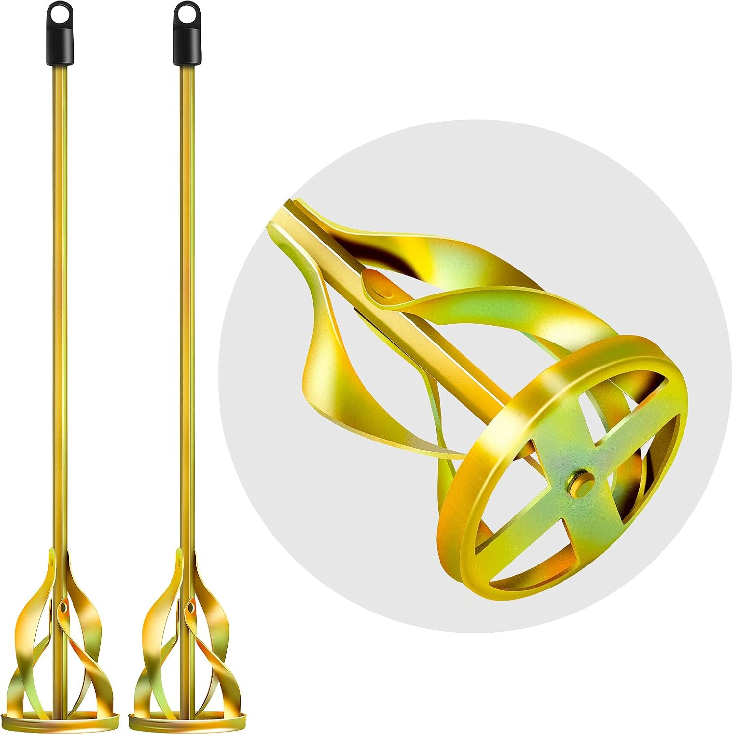 2-Pack Paint Mixer for Drill, Upgraded 4-Blade 2.76″ Helix Mixing Paddle Rust-Pr
