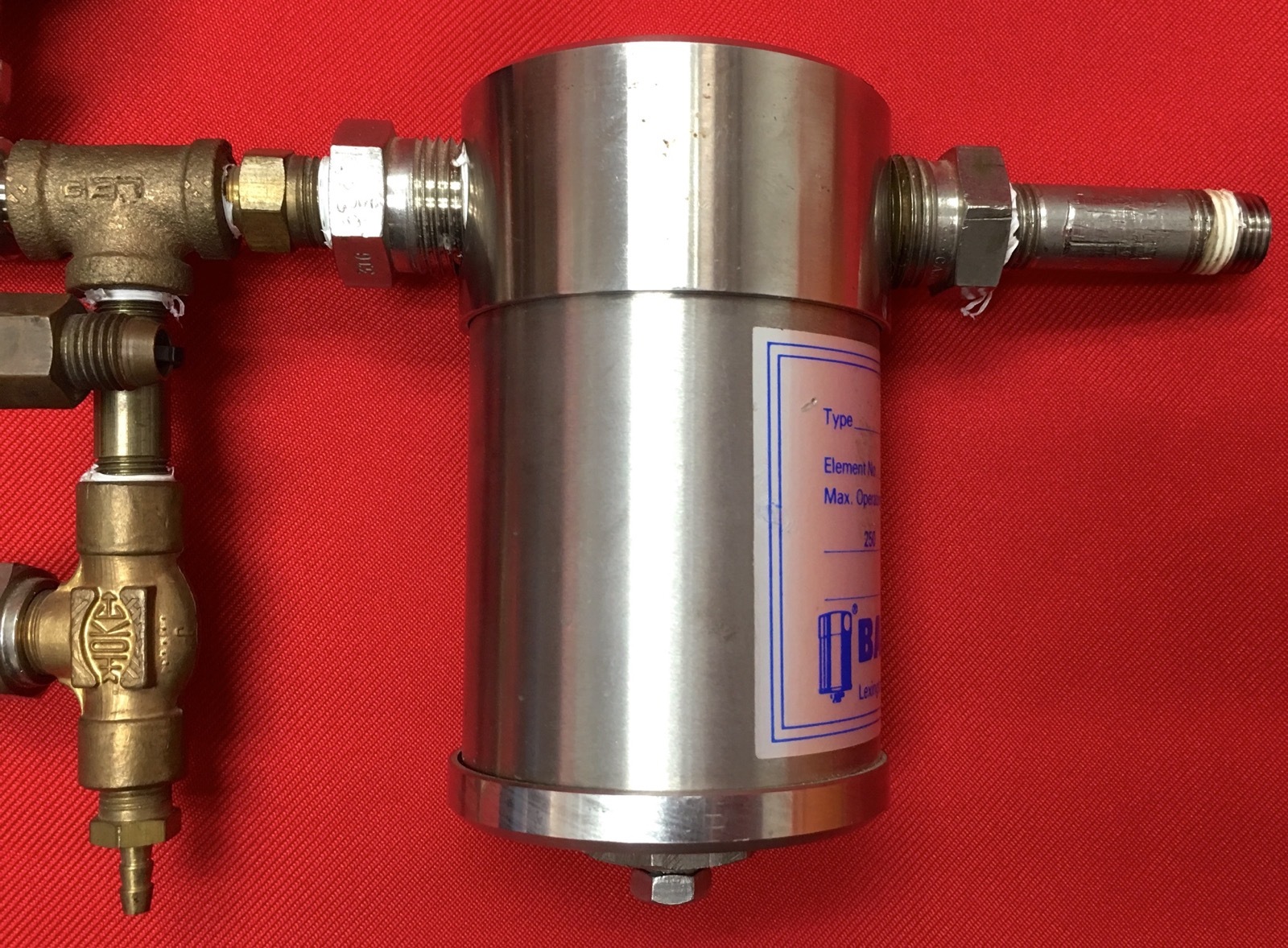 Balston Type 33 Element 100-12 250psig@400F PLUS Hoke Needle Valve Vacuum Gauge