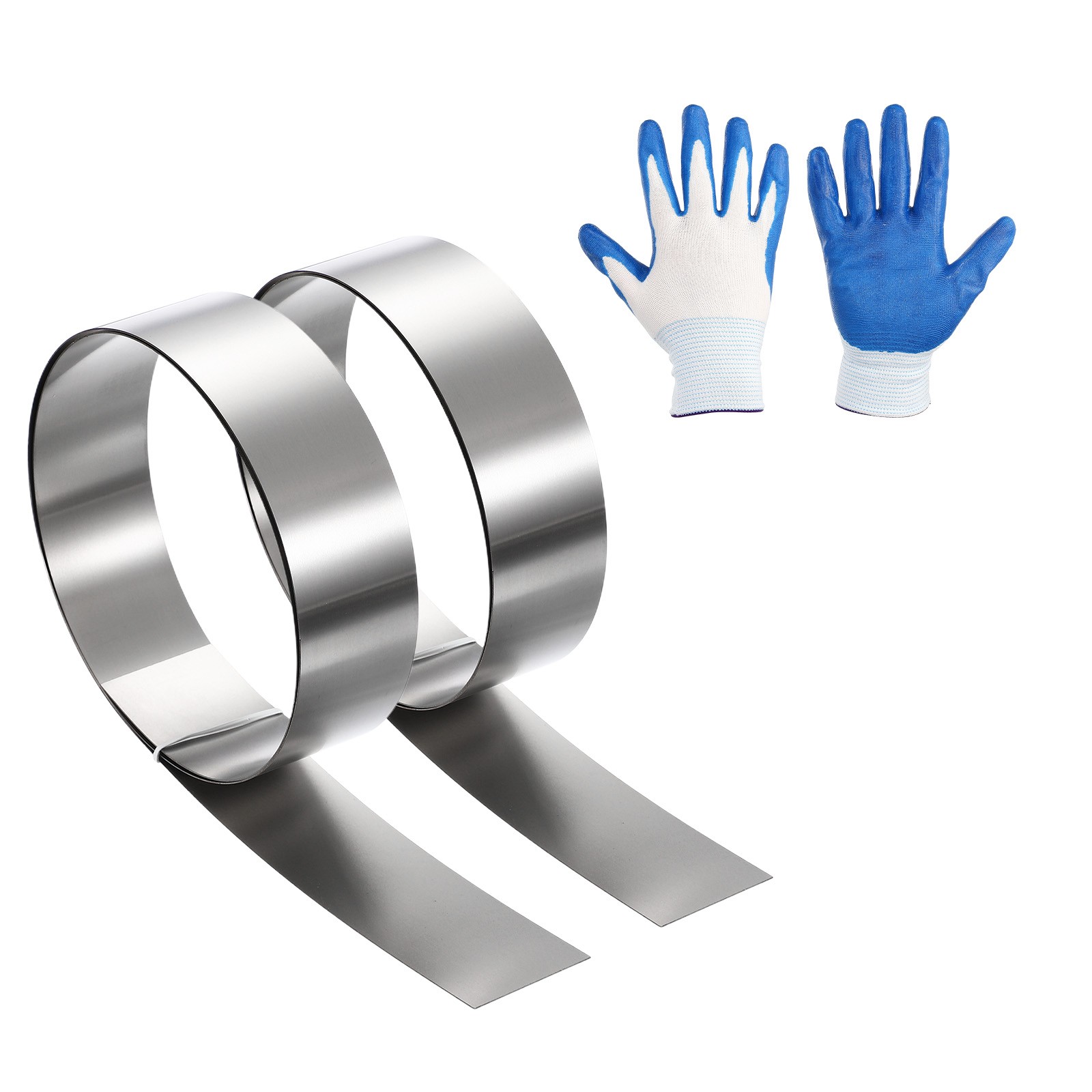 2 Pcs 1.6in x 3.3ft Stainless Steel Flashing Roll, 0.1mm Metal Roof Panels