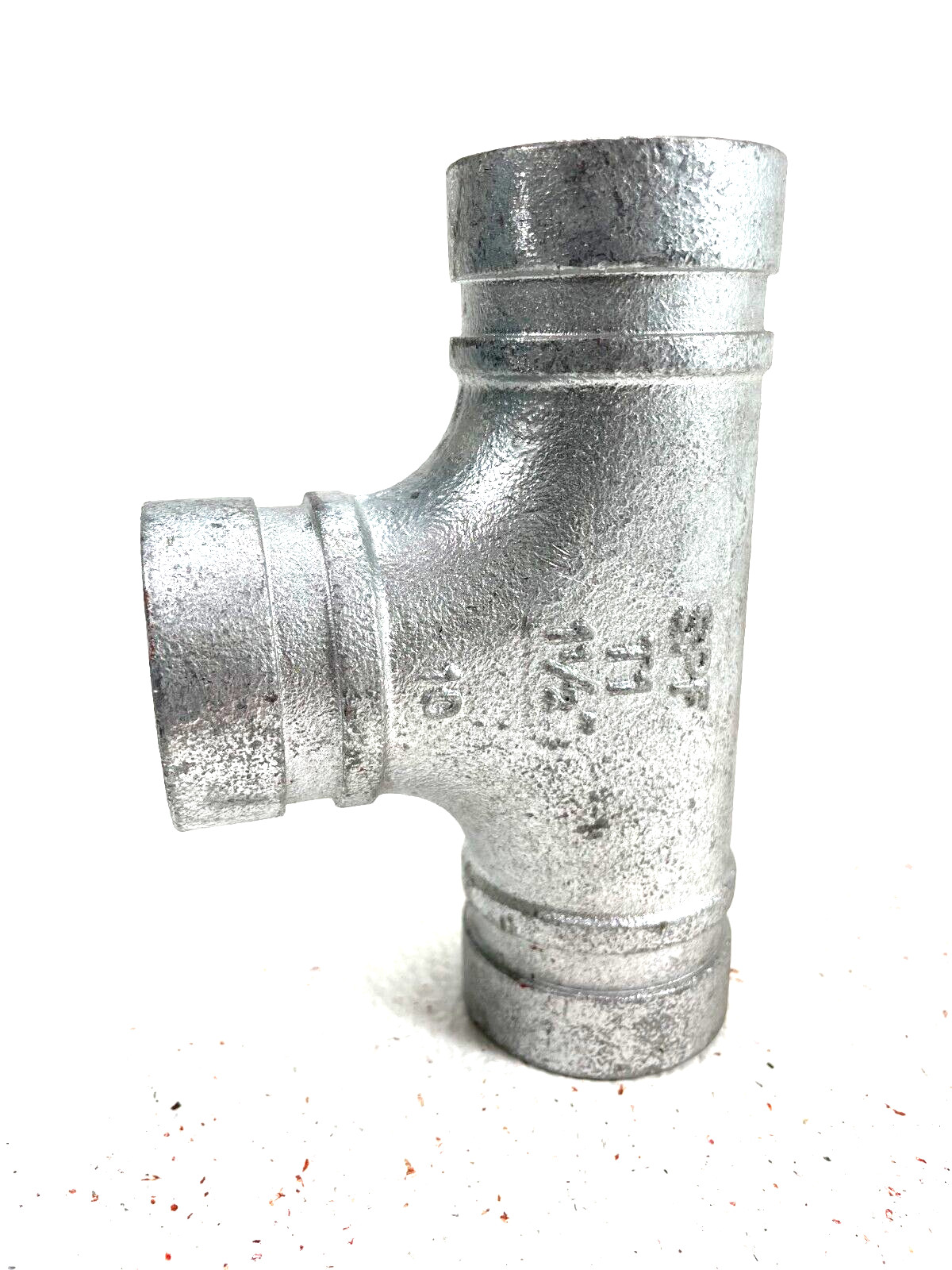 SPF Style T1 Straight Tee 1-1/2″ Galvanized Grooved End IPS Pipe Size Fitting