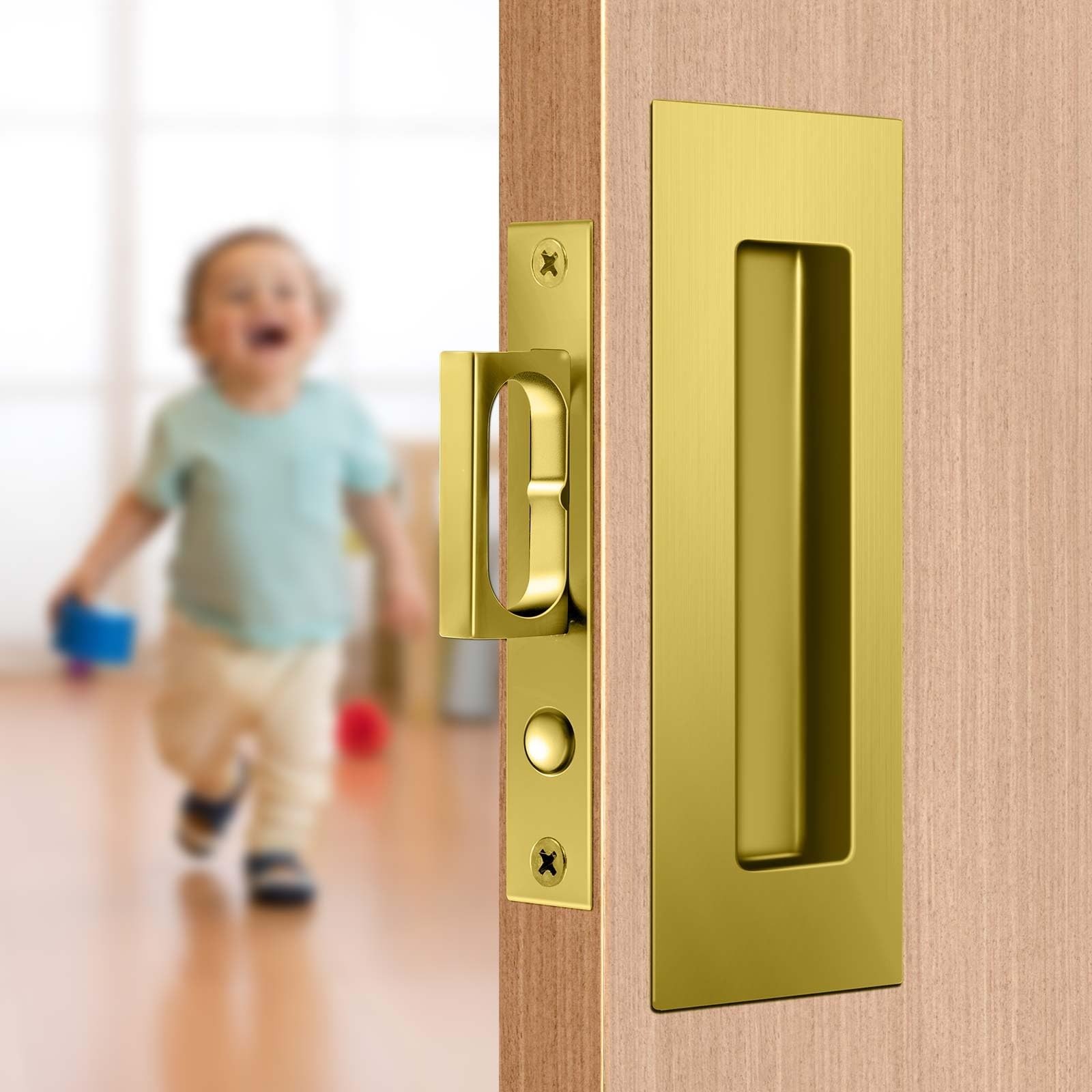 6-Inch Pocket Door Hardware Set – Complete 304 Stainless Steel Kit with Pop-O…