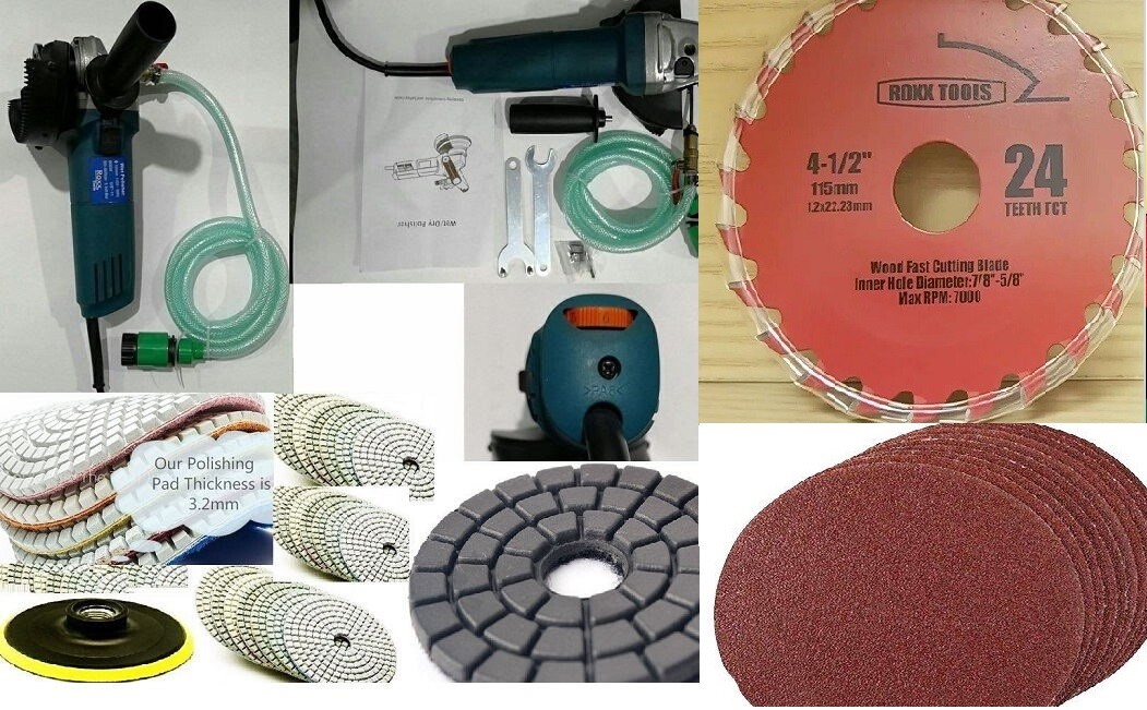Wet Polisher 5″ Granite Concrete Polishing Pad wood sanding paper cutting blade