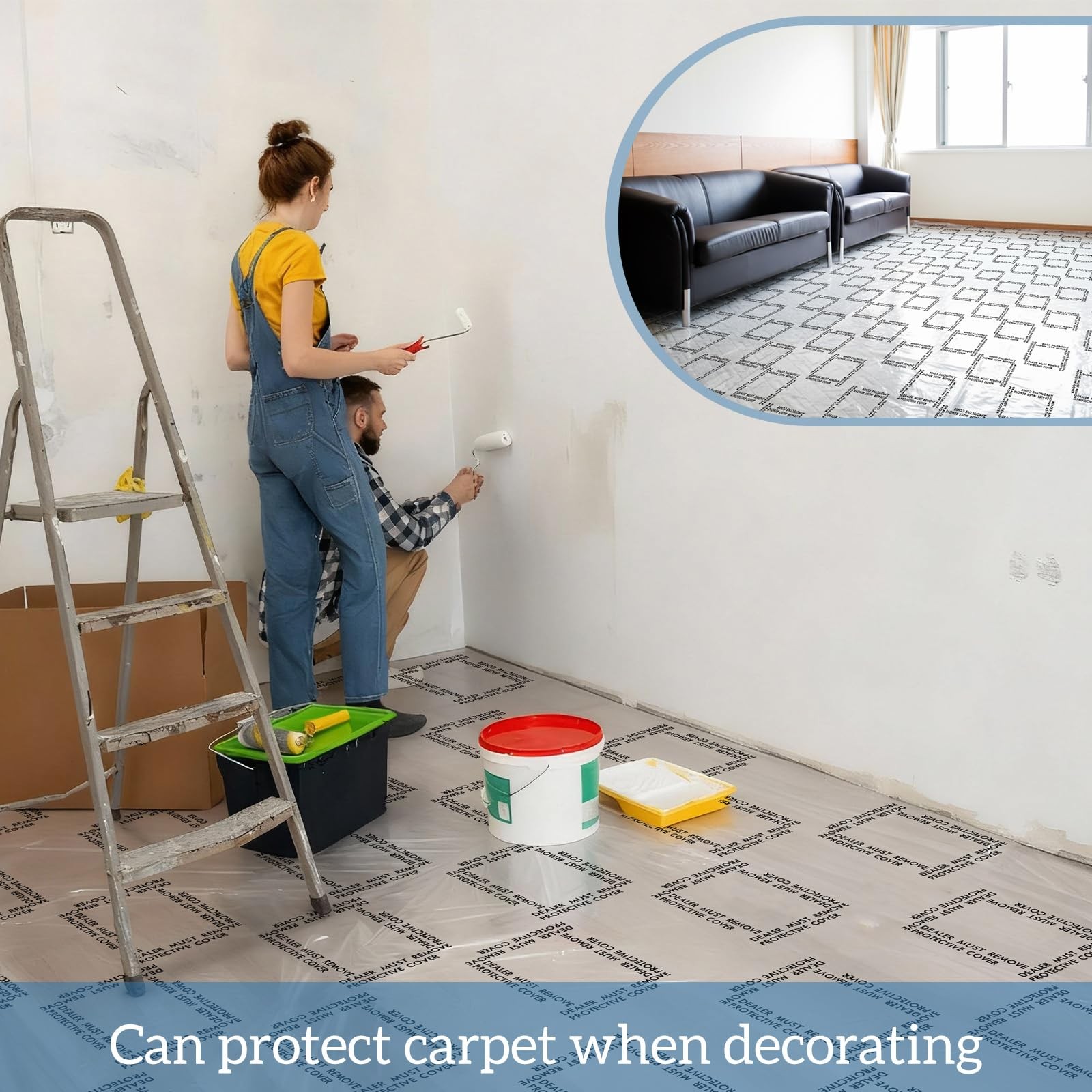 Drydiet Carpet Protection Film 24″ 24 inches x 300 feet x 7 mil, transparent