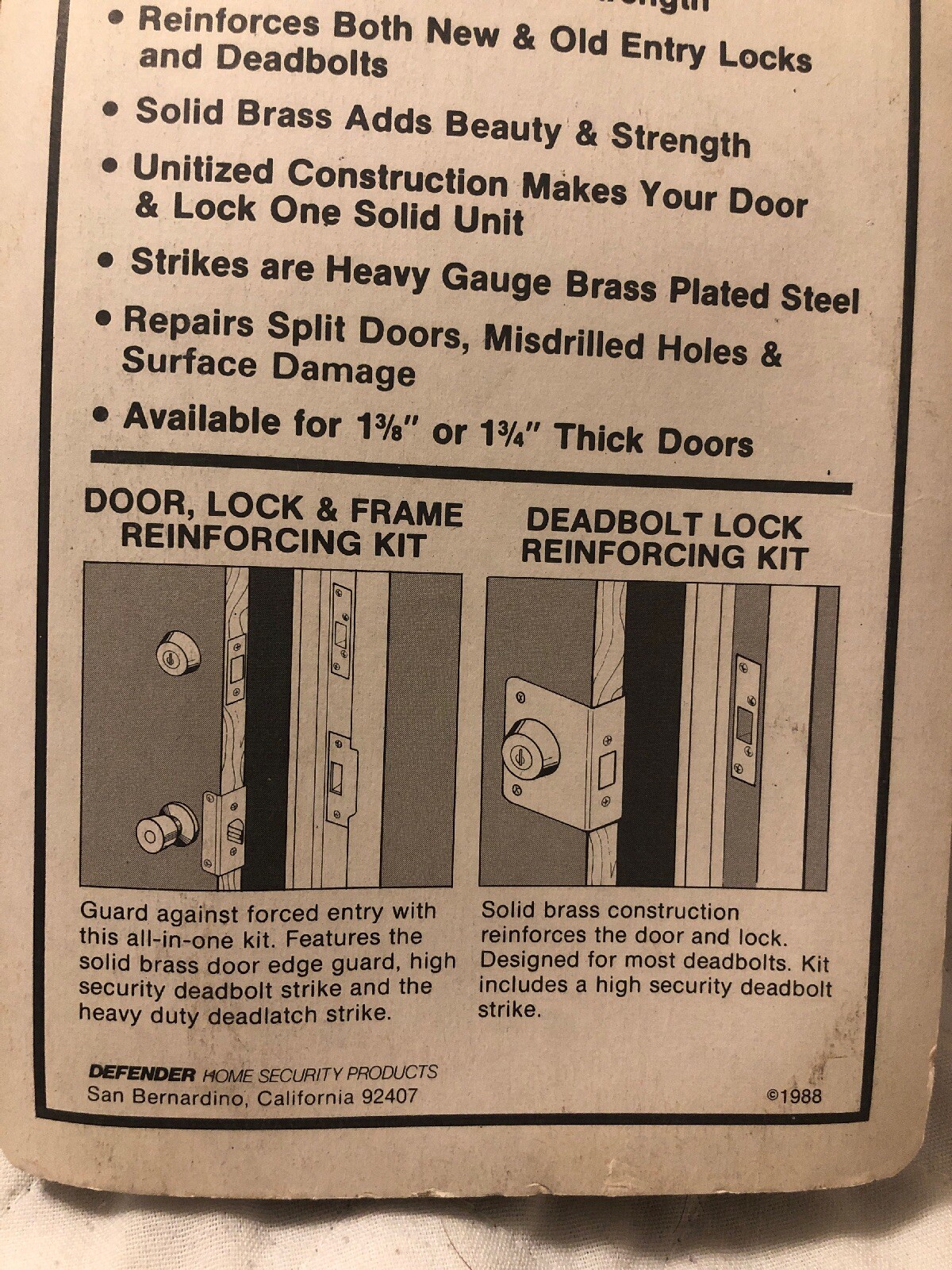 Defender Guard A Lock Deadbolt Lock Reinforcement Kit Solid Brass