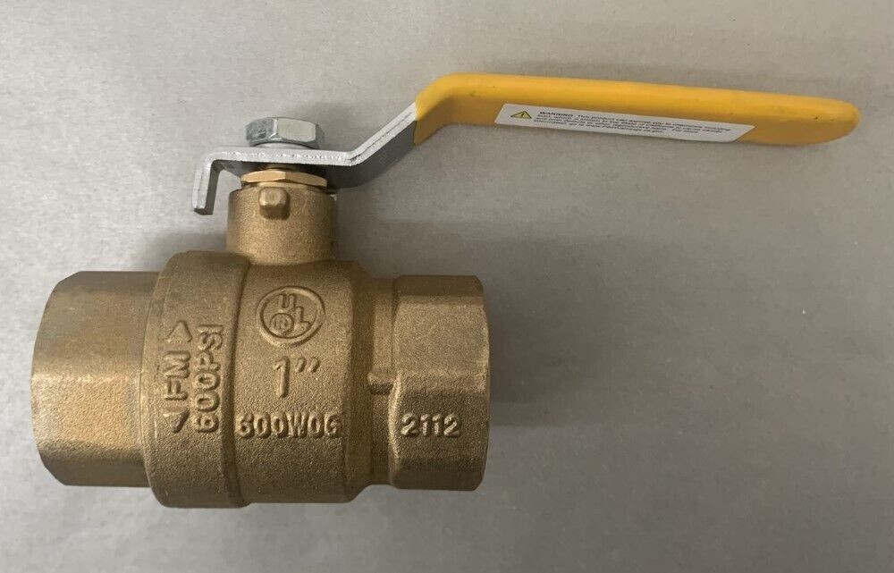 (Carton of 6) Boshart 0827-10 Brass Ball Valve Full Port 600 CWP 1″ FPT