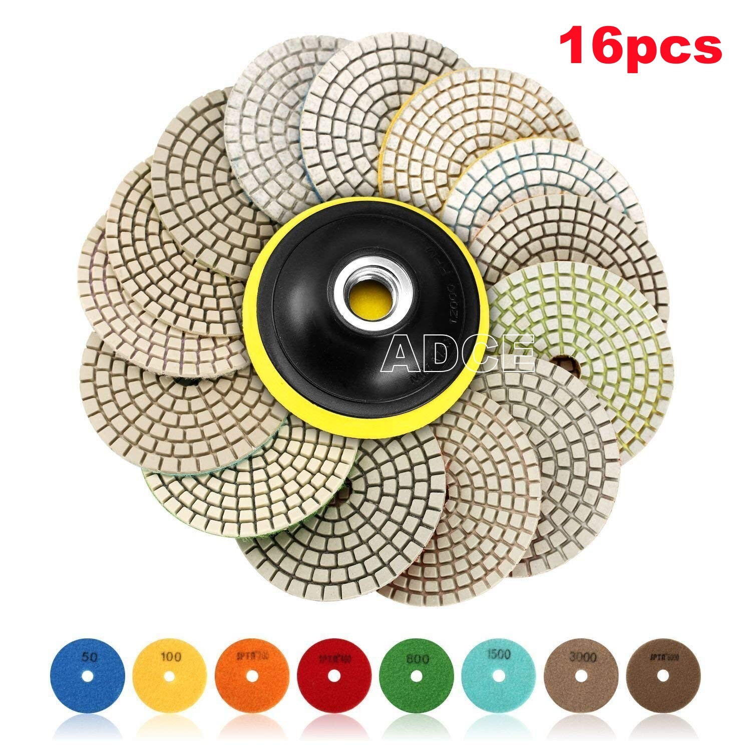 4INCH Diamond Wet Polishing Pads polisher wheel disc for Granite Stone Concrete