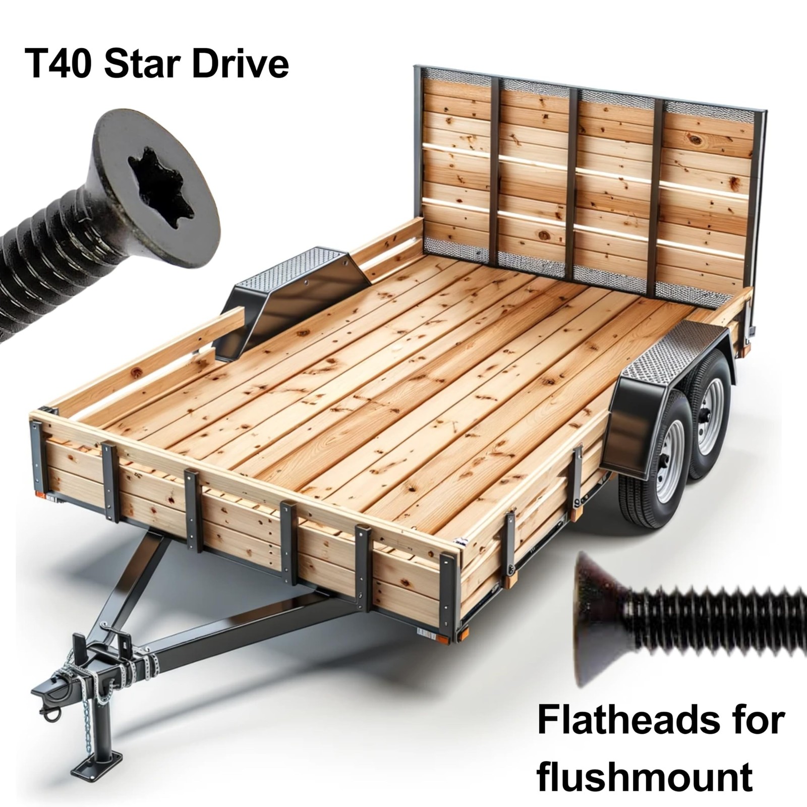Hales Yeah Trailer Deck Screws 5/16-18 x 2-1/2 in, 100-Pack — Flathead T40