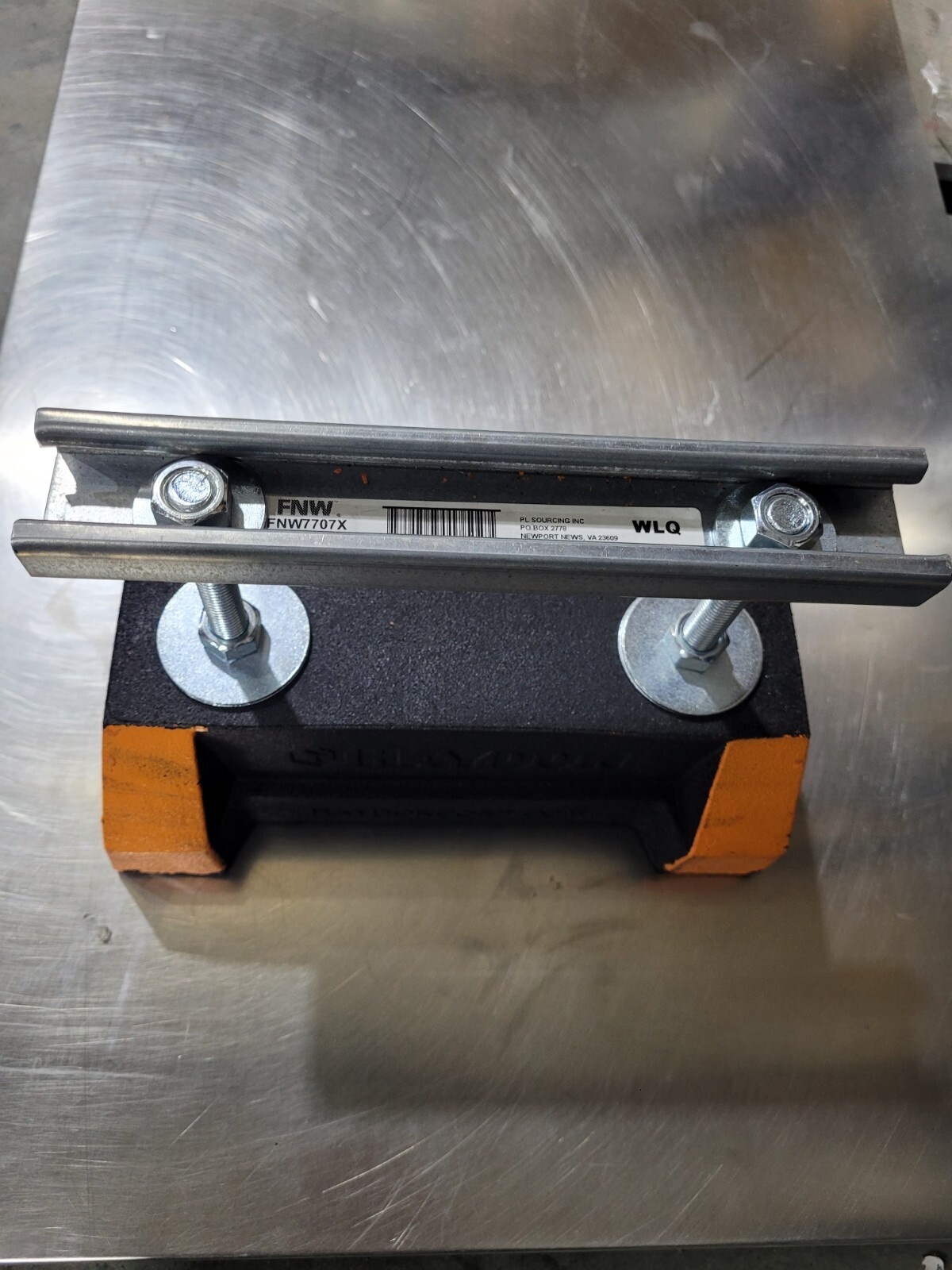 Figure 7707X 8in Adjustable Rubber Pipe Support Block with 13/16in Strut Channel