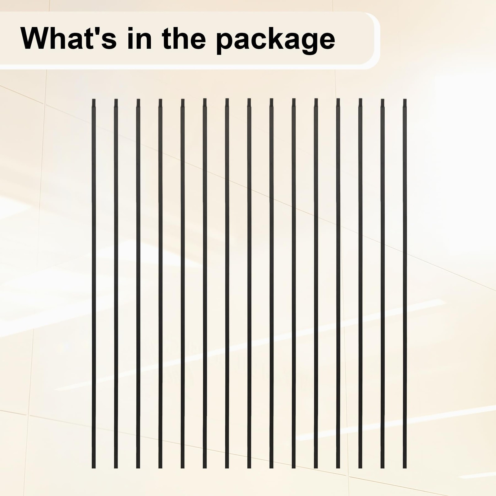 Wemily 15 Pack Iron Balusters for Staircase Hollow Square Satin Black 1/2″ x 44″