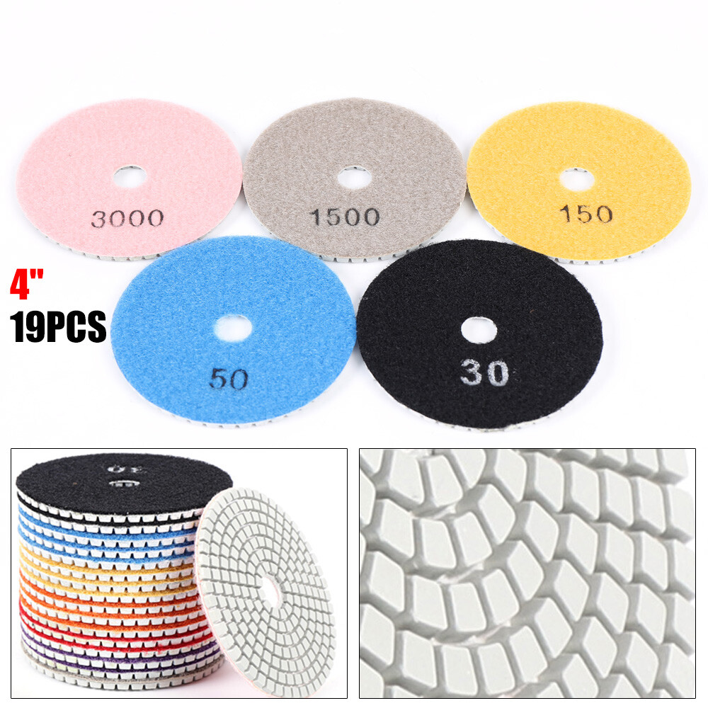 Diamond Polishing Pads 19 Piece Wet Dry Set For Stone Marble Granite Polish