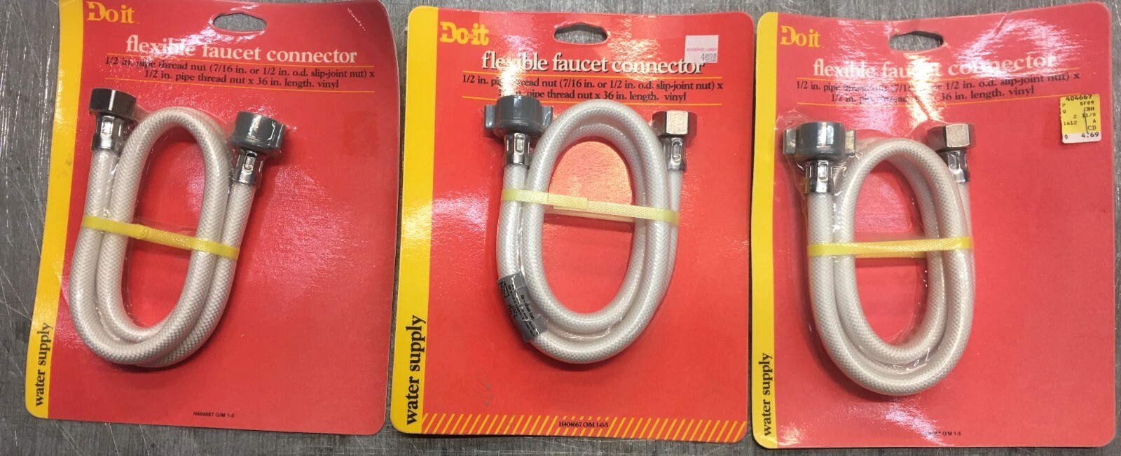 Doit 1/2 In. F X 1/2 In. F X 36 In. L Vinyl Faucet Connector 404667 Pack of 3