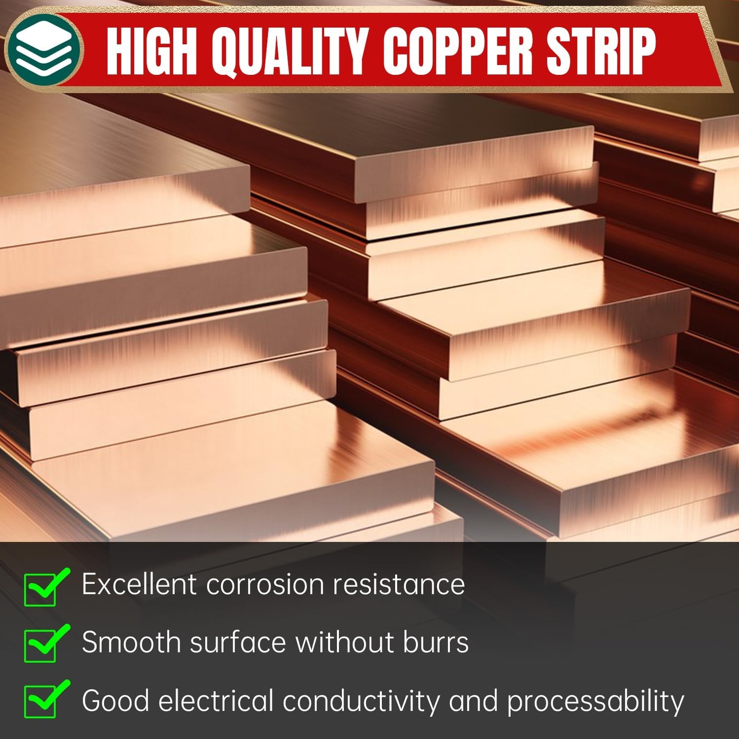 3/16″ x 1″ x 8″ Copper Flat Bar, C110 Pure Copper Bar Stock for Crafting, DIY…
