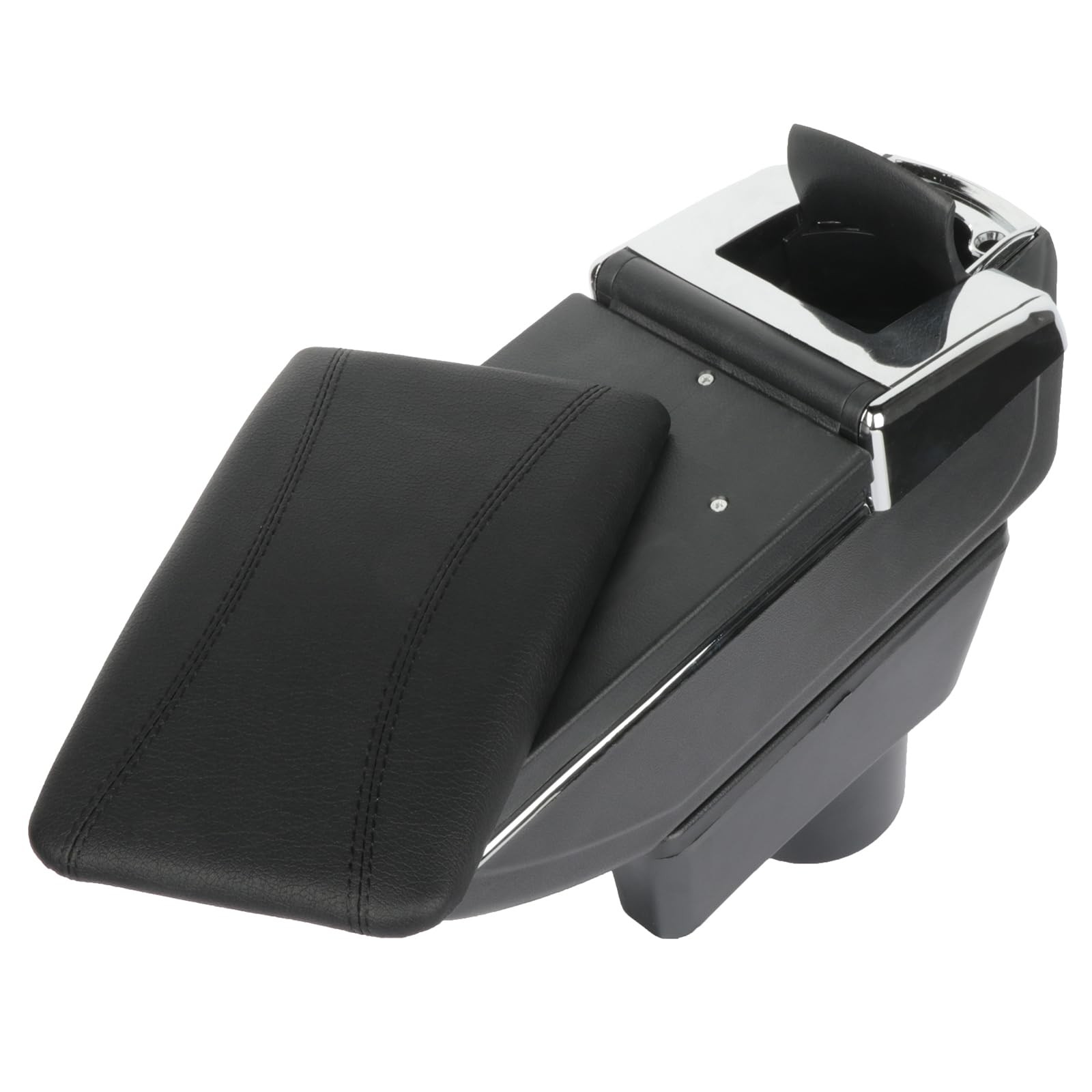 Black Stitches Leather Center Console Armrest Box Mitsubishi Mirage 2014-2018