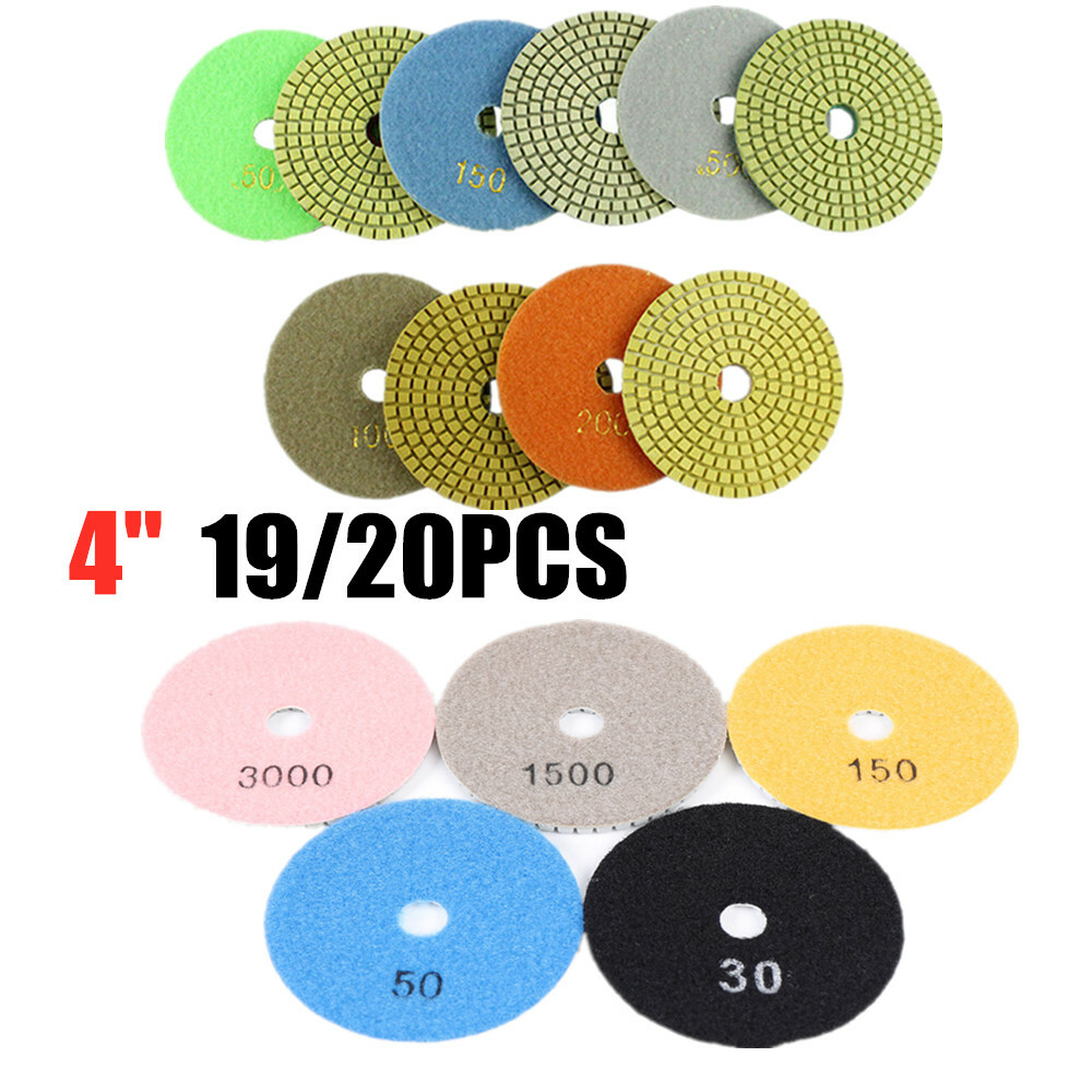 Diamond Polishing Pads 19 Piece Wet Dry Set For Stone Marble Granite Polish
