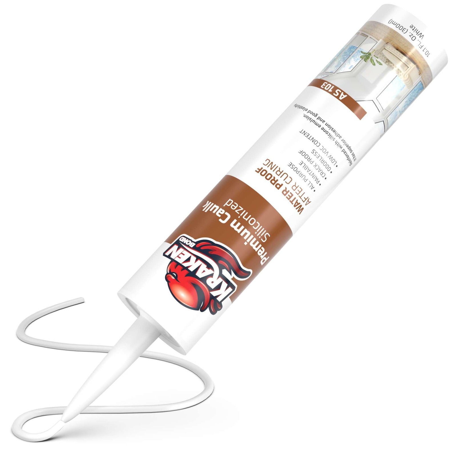 Kraken Bond Premium All Purpose Acrylic Latex Caulk 1 Pack Caulk, White