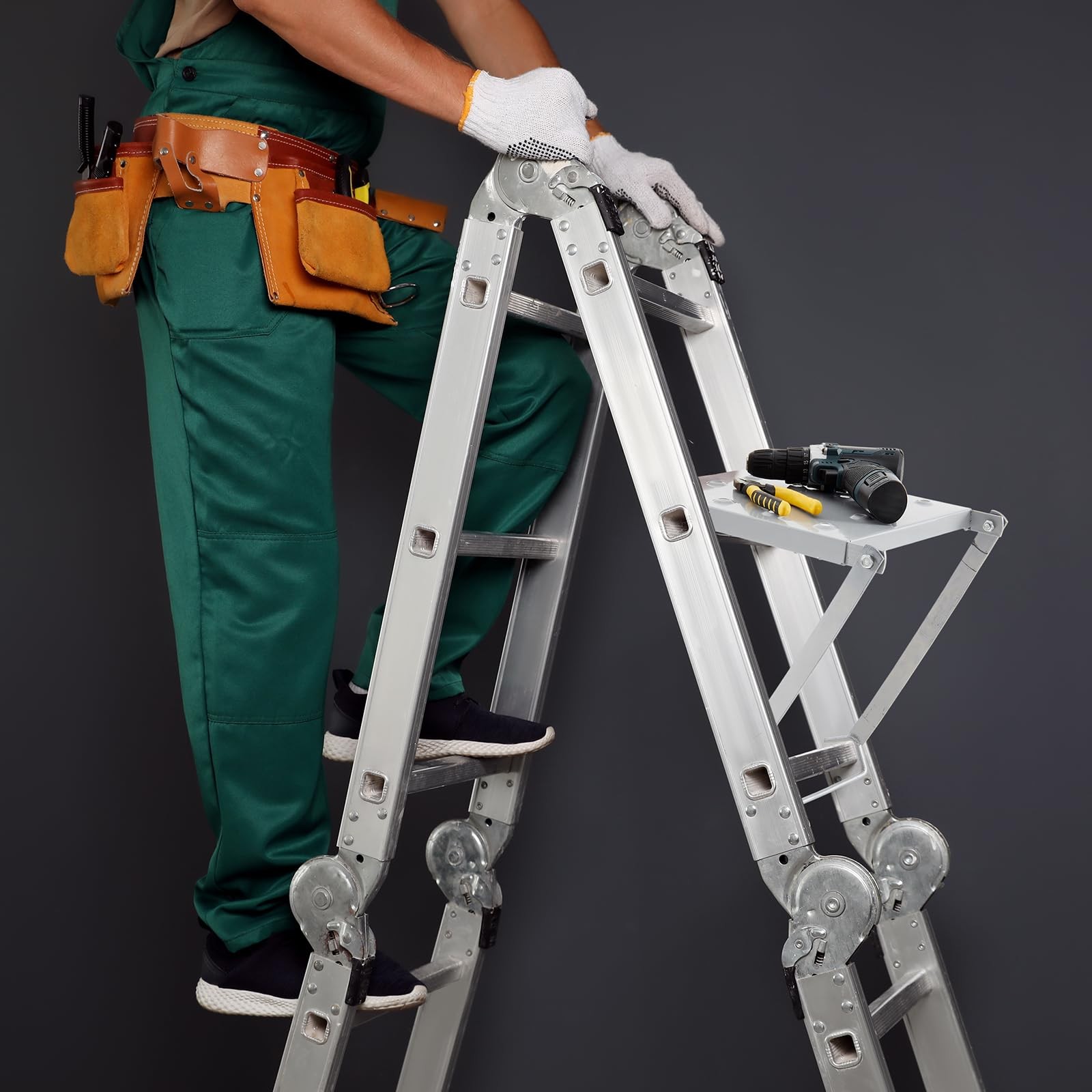 Leifide 1 Pcs Ladder Work Platform 400 Lbs Heavy Duty Non-Slip Platform Tray