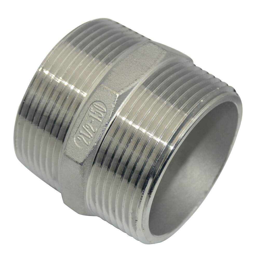 2-1/2″ 2.5″ NPT Stainless Steel 304 Pipe Thread Male Hex Nipple Fitting Adapter