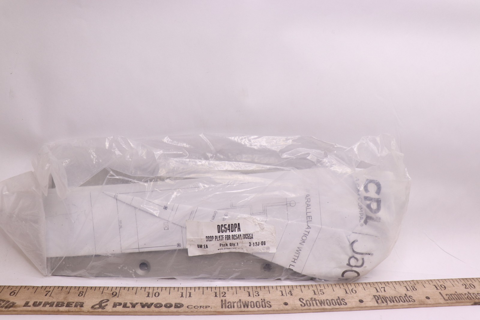 CR Laurence Wide Drop Plate Aluminum 9-3/4-In x 3-1/2-In Overall Dimension DC54D