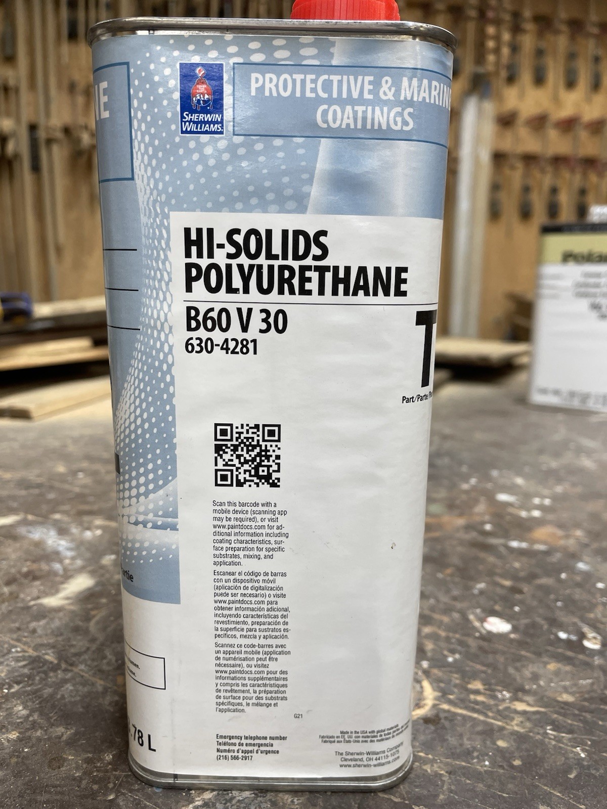 Sherwin Williams High Solids Industrial Polyurethane Hardener Part T/ B60 V 30