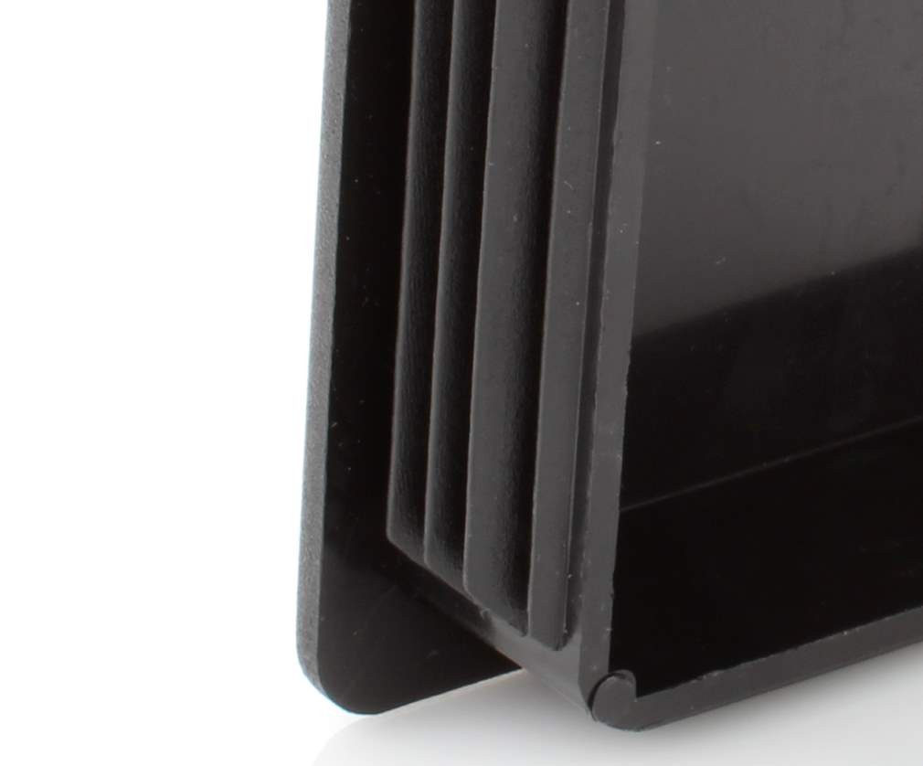 10x Rectangular Tube Lamellar Plug 40×80 mm Black End Caps Plastic