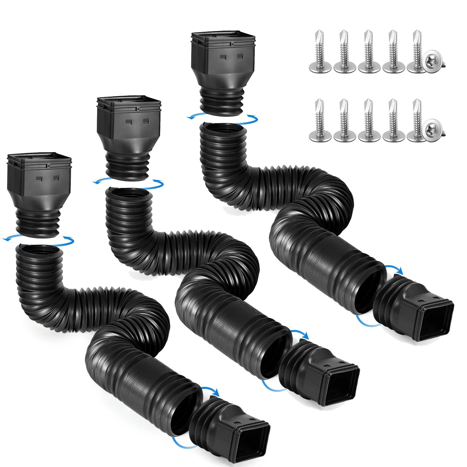 Plusgutter Rain Gutter Extensions Flexible Extender For Rain Water Drainage
