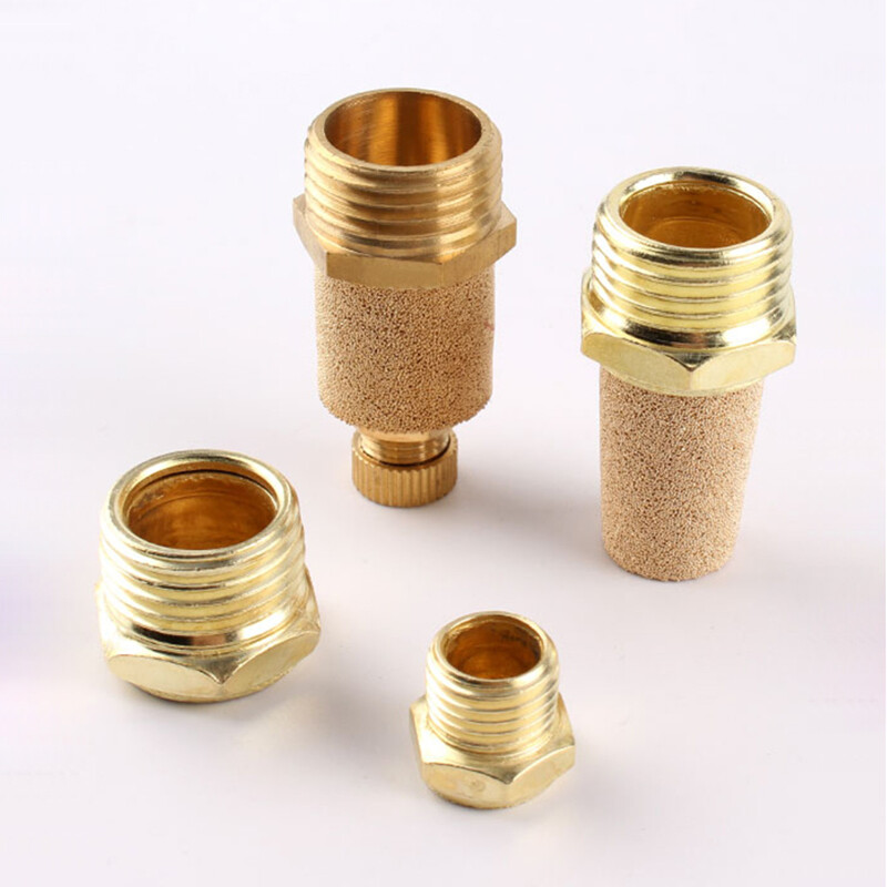 M5 1/8″1/4″3/8″-1″ BSP Thread Copper Muffler Exhaust Vent Pneumatic Filter Tower