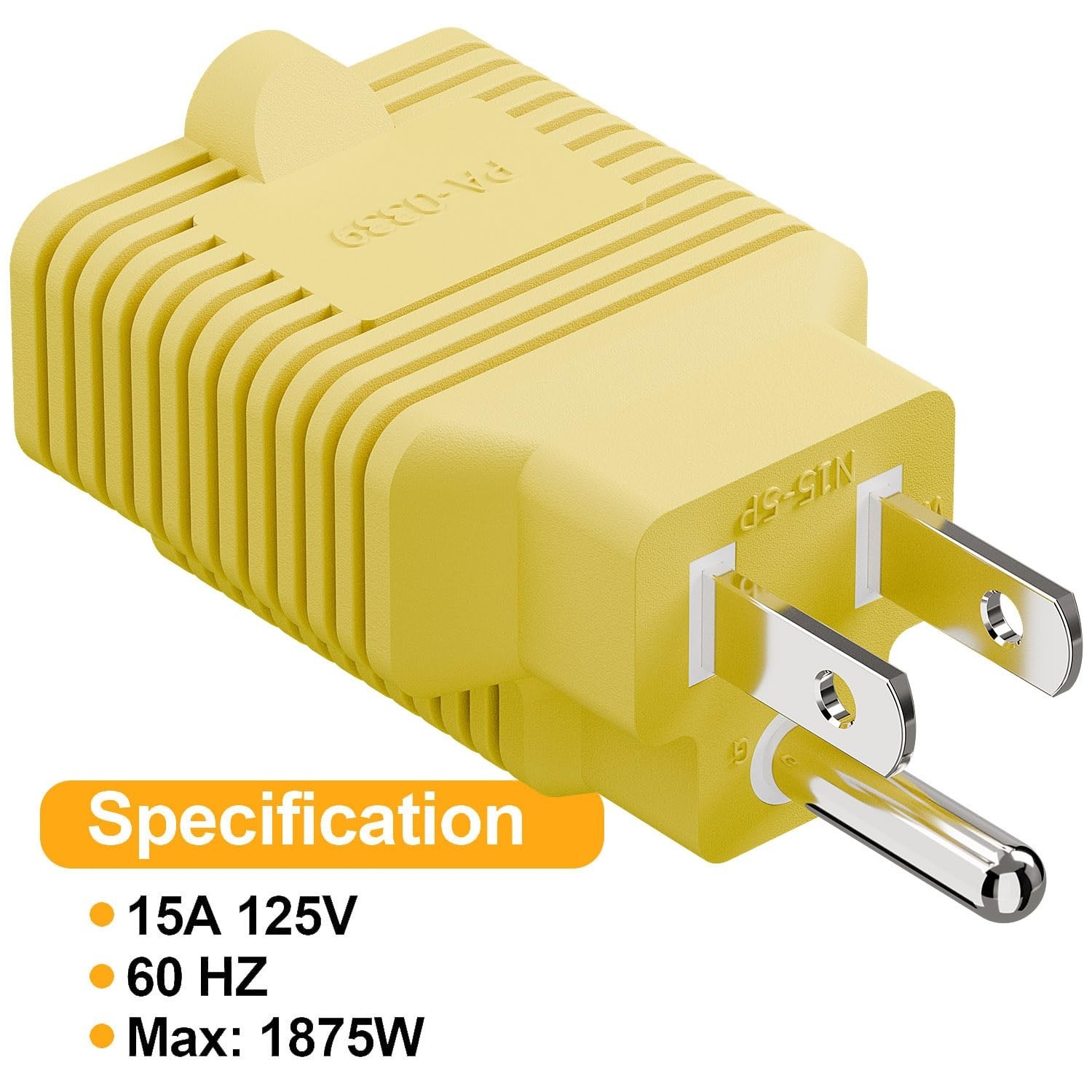 [4-in-1] 15 Amp Household AC Plug to 20 Amp T Blade Adapter,5-15P to 5-20R,5-…