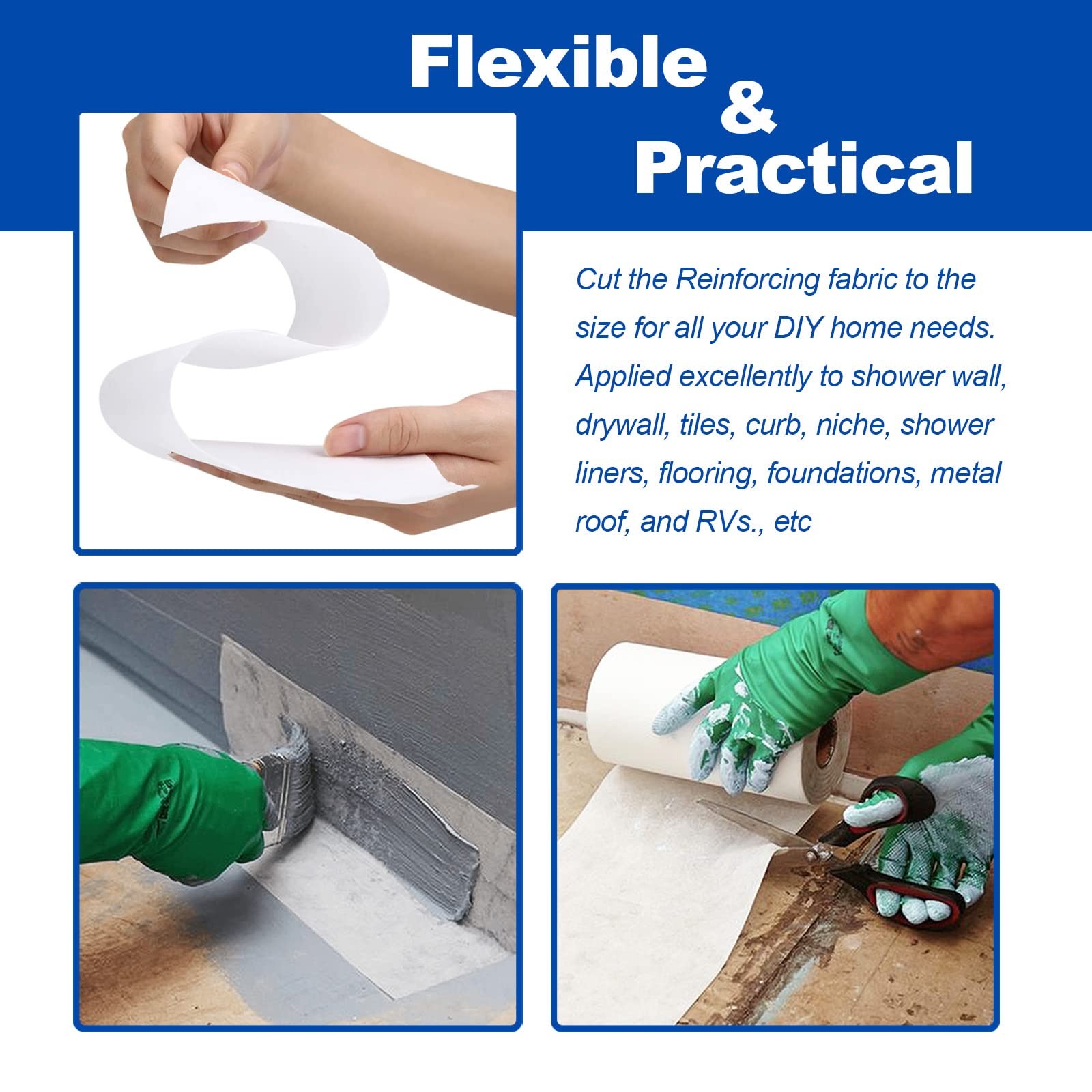 Yaxtida 6 Inches X 328 Feet Waterproofing Membrane 6 x 328 Feet, White
