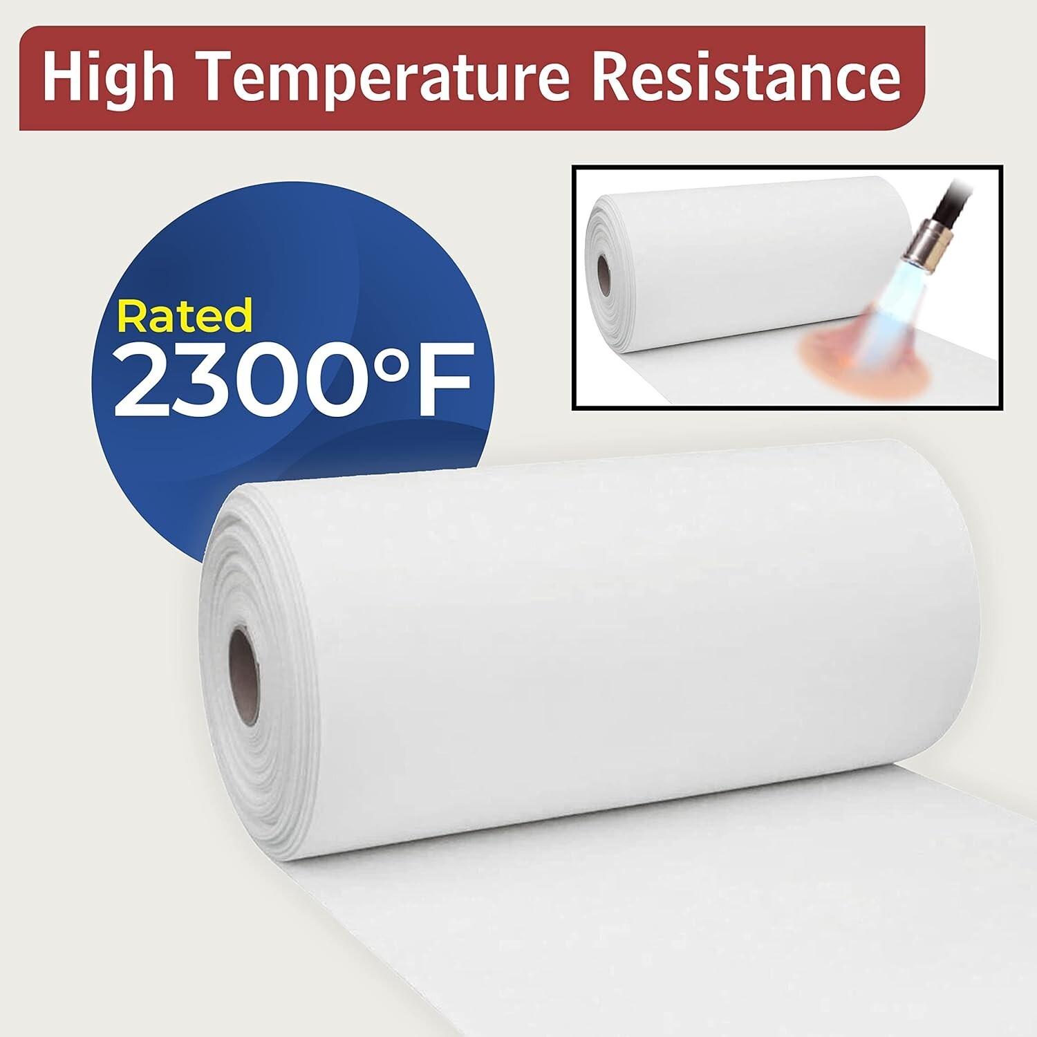 Ceramic Fiber Gasket Paper , 2300 F 1 mm Thick 24″x 25′ Thermal Ceramics