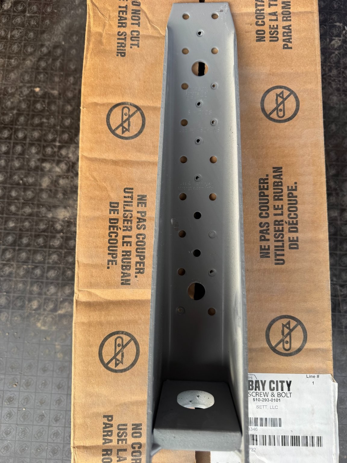 Simpson Strong-Tie S/HD10S Steel Holdown Bracket Gray