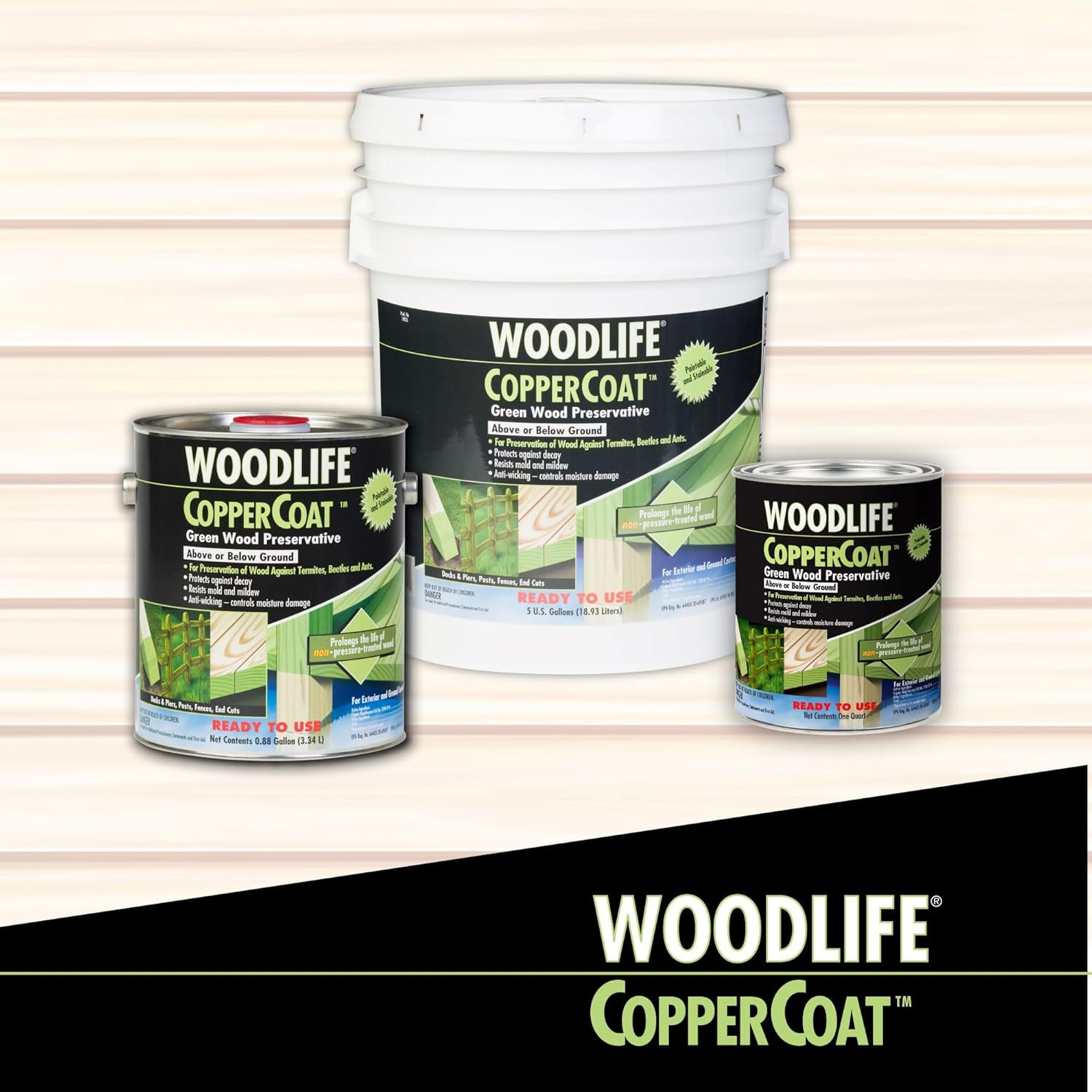 WOODLIFE Coppercoat Green Wood Preservative 4-Pack, 0.88 Gallon Each