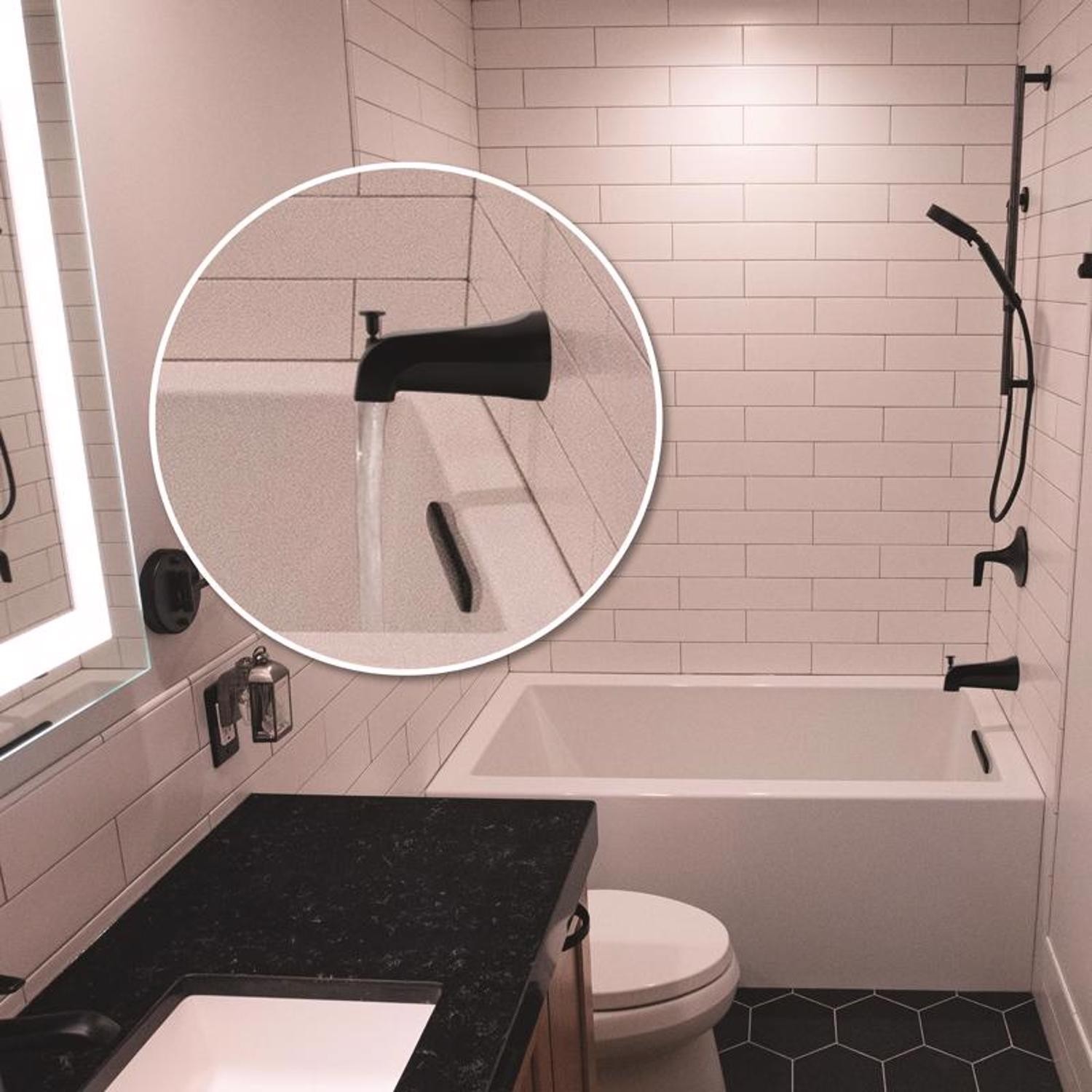 Danco 9D00011079 Black Diverter Spout Matte Metal Tub and Shower Faucet