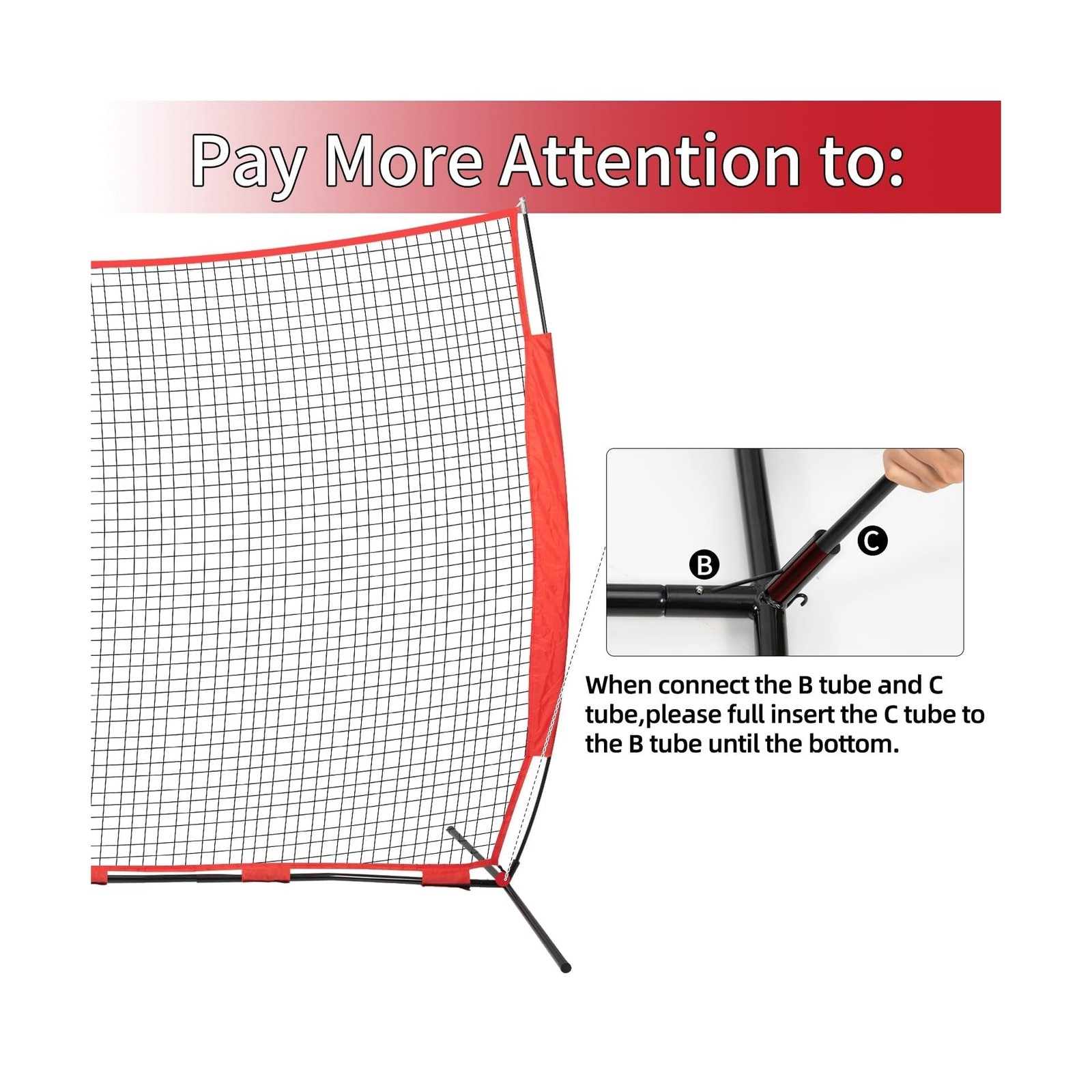 7×7/16×10/20x10ft Backstop Net, Ball Stop Net with Handbag,Fix Sports Net Bar…