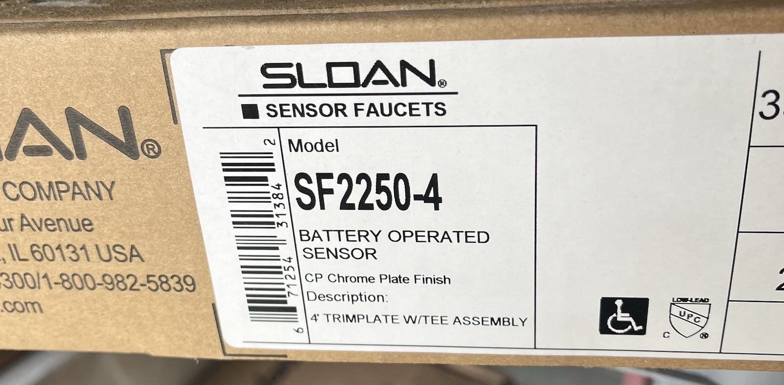 Sloan 3362148 SF-2250-4-BAT-BDM-CP-1.5GPM-LAM-FCT Gooseneck Body Sensor Faucet