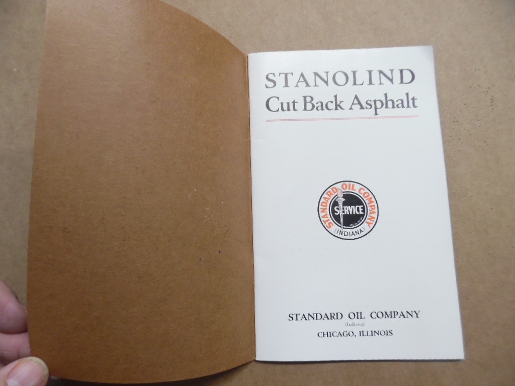 c.1920s Standoline Cut-Back Asphalt Catalog Paving Construction Standard Oil Co
