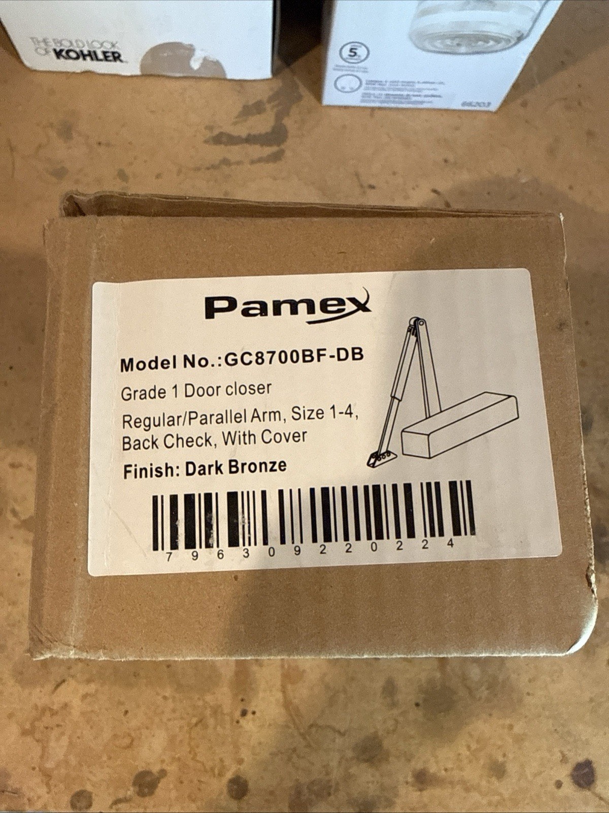 Pamex GC5900BF-DB Adjustable Surface Mount Door Closer Size 1-6, Grade 1, Brown