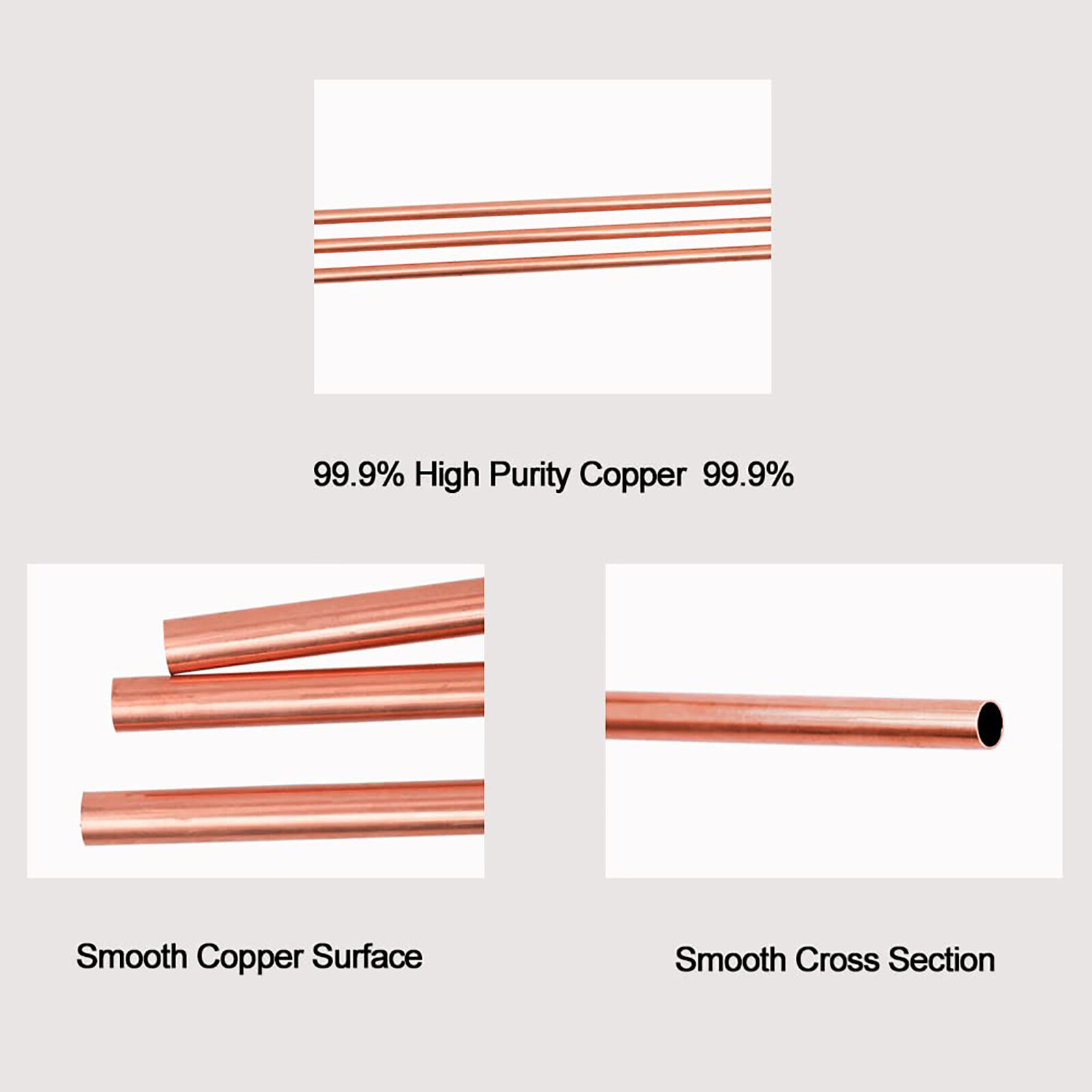 Lengths 300mm Copper Pipe Tube Diameter 1.5 mm – 30 mm,Wall thickness 0.2 – 2mm