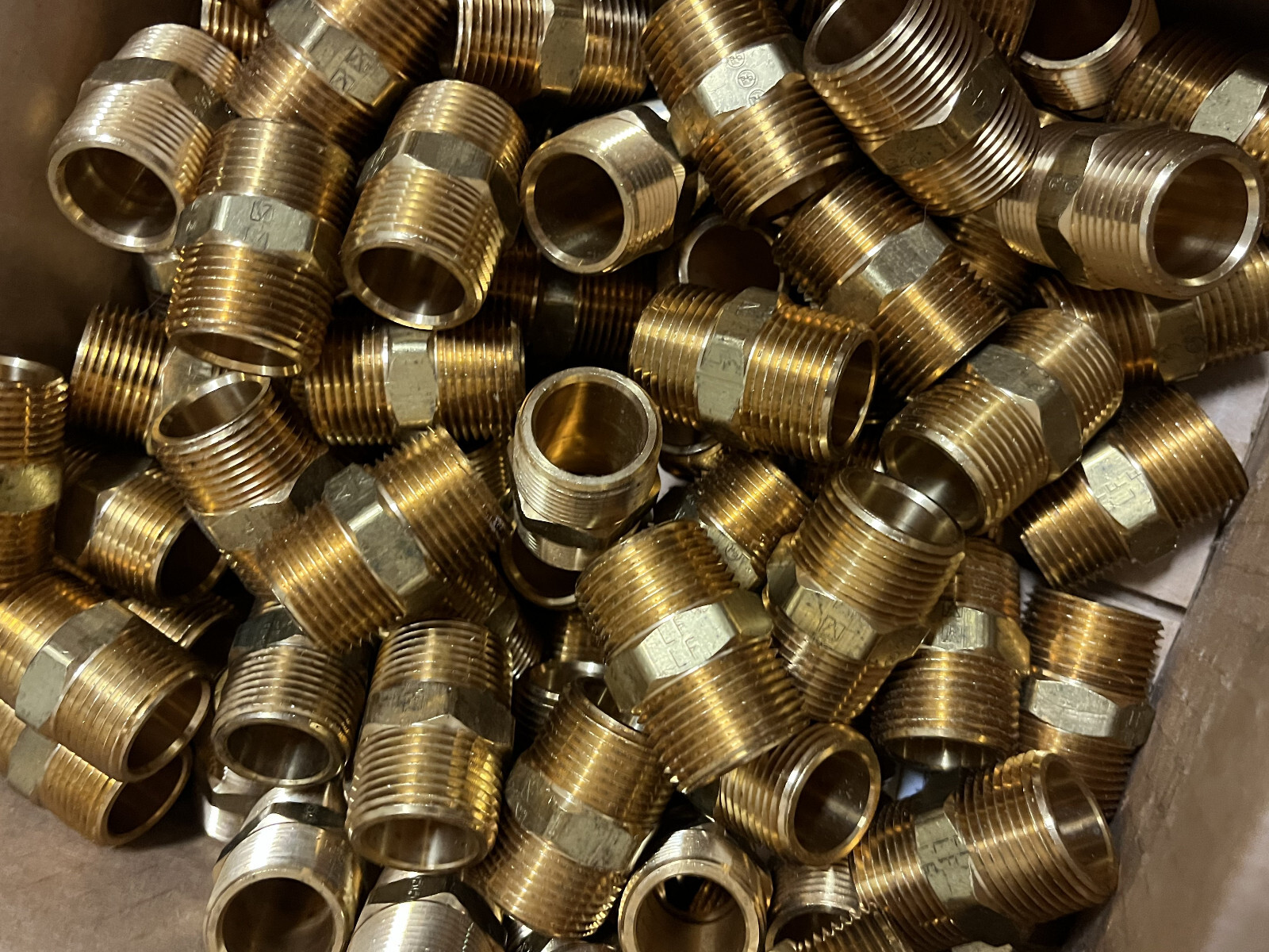 100pc Mid America Fittings LF122-12 3/4″ MPT x 3/4″ MPT LF HEX NIPPLE | New