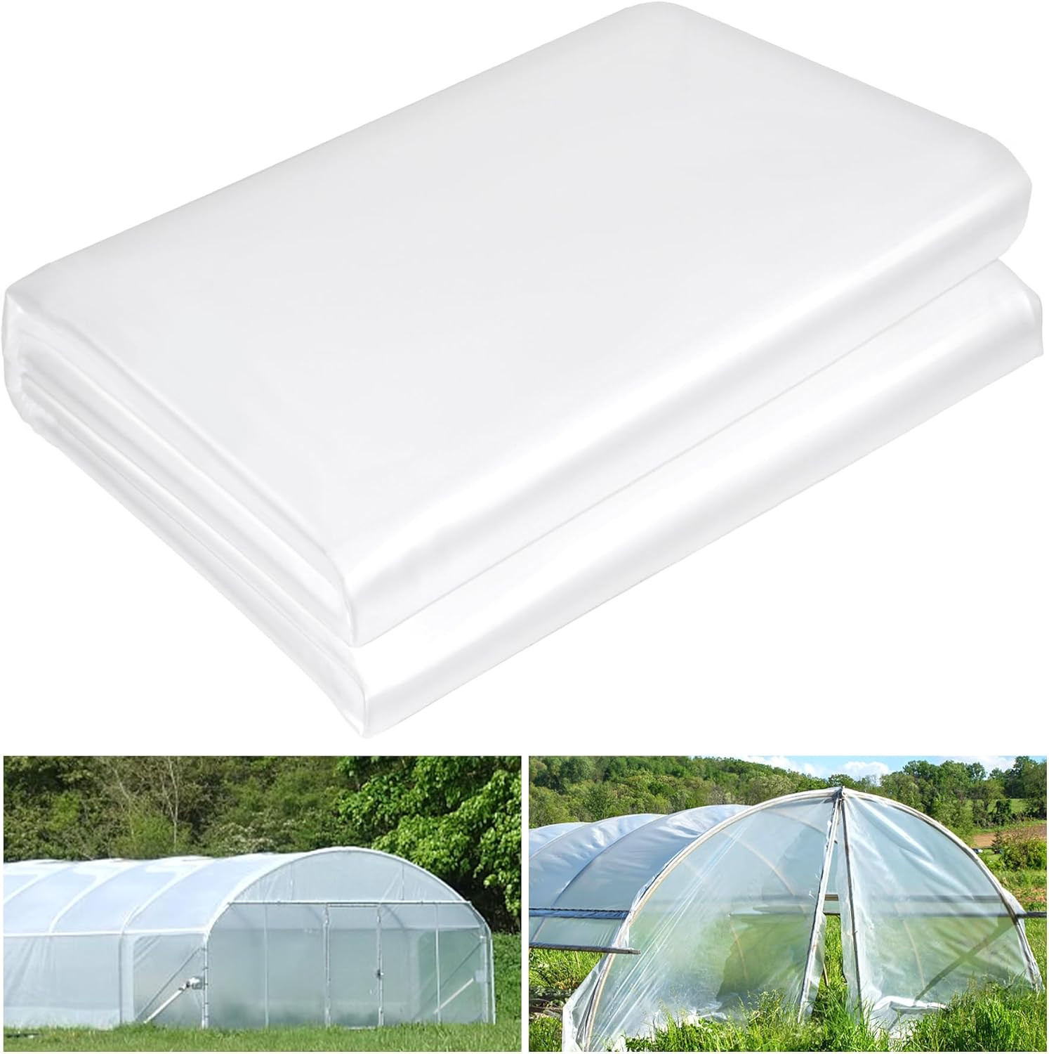 16 X 26 FT Clear Greenhouse Plastic Sheeting, 6 Mil Polyethylene Film Heavy Duty