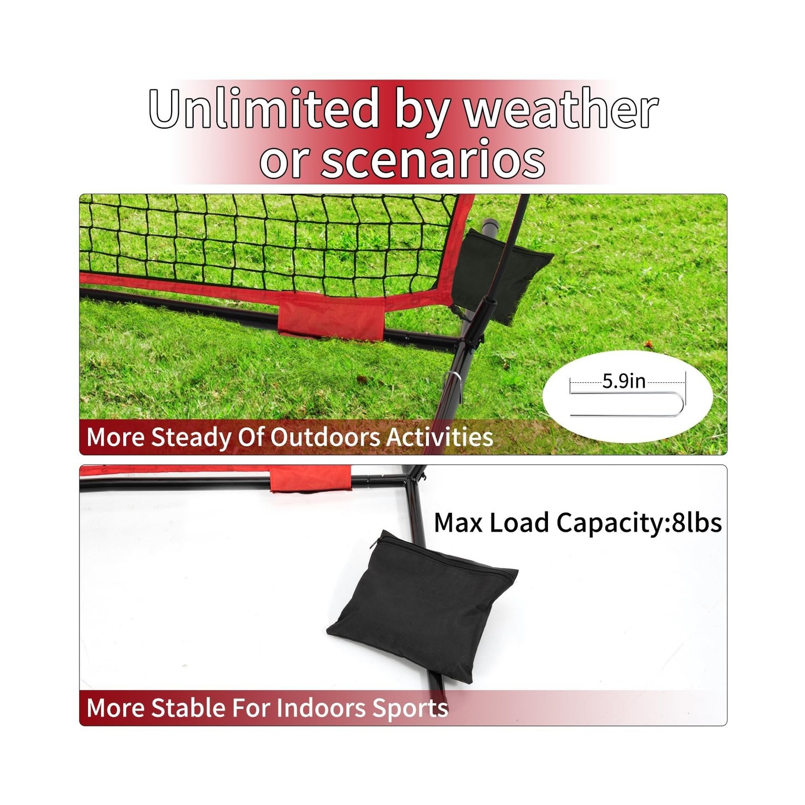 7×7/16×10/20x10ft Backstop Net, Ball Stop Net with Handbag,Fix Sports Net Bar…