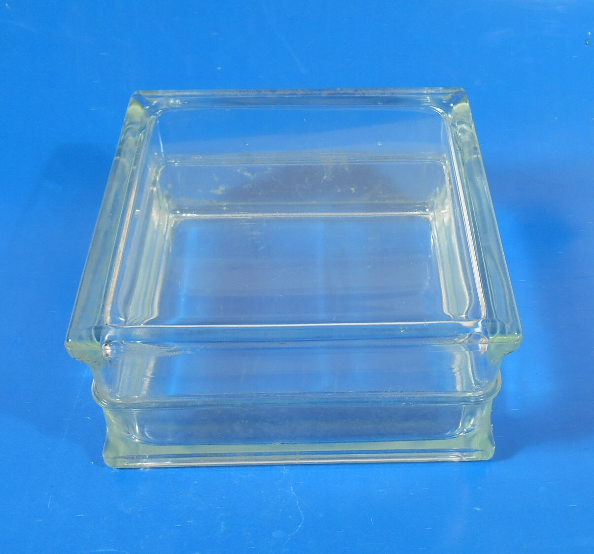 Vintage Clear Glass Block Architectural 7.75″ Square Reclaim
