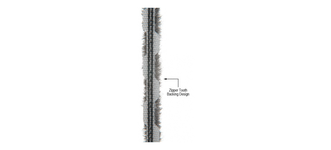 Zipper Pile Weatherstrip .187″ Backing – .250″ Pile Height – 100′ Roll Gray