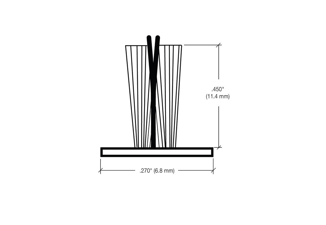 100ft Roll Zipper Pile Weatherstrip, 0.450″ Pile Height, 0.270″ Backing Width-