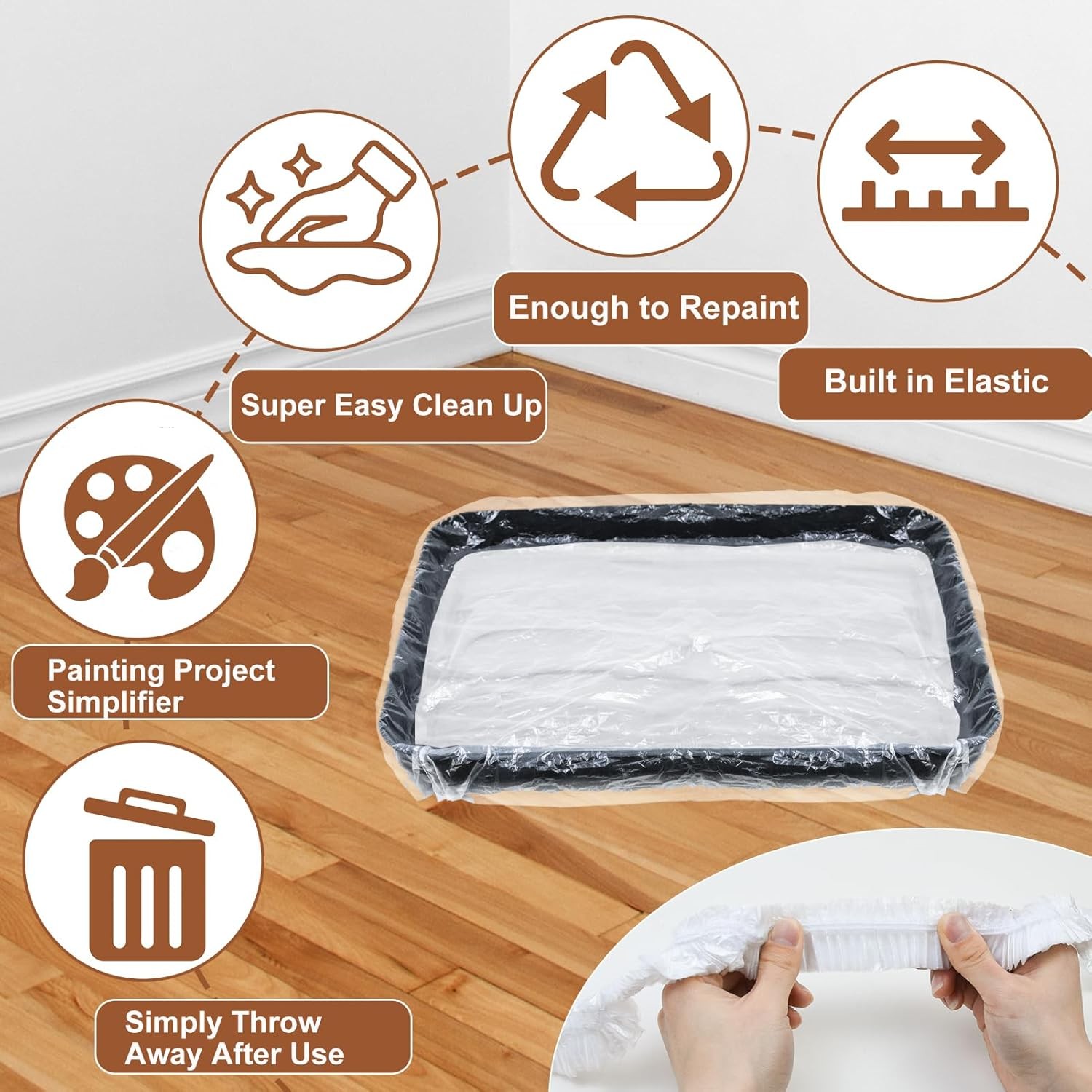20Pcs Disposable Paint Tray Liners 18 Inch Roller 18 Inch, 20pcs