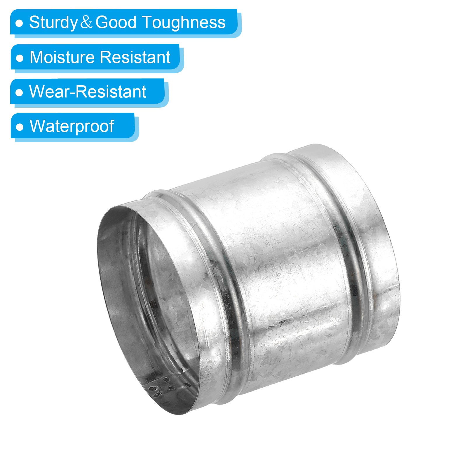 100mm/4″ Duct Connector, Galvanized Steel Duct Coupling, 2Set 4″ Long