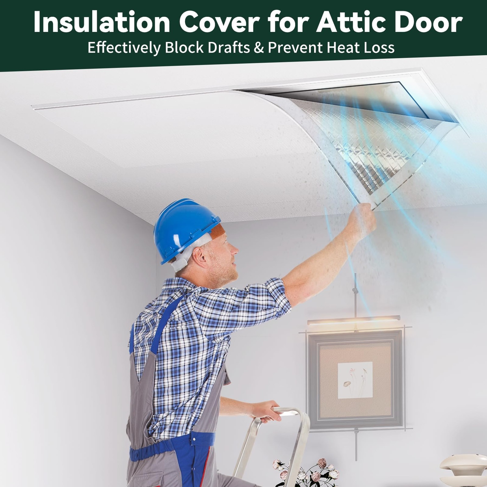 Flehomo Insulation Cover Kit for Attic Stairs & Ceiling Vent, 3-Layers Heat I…